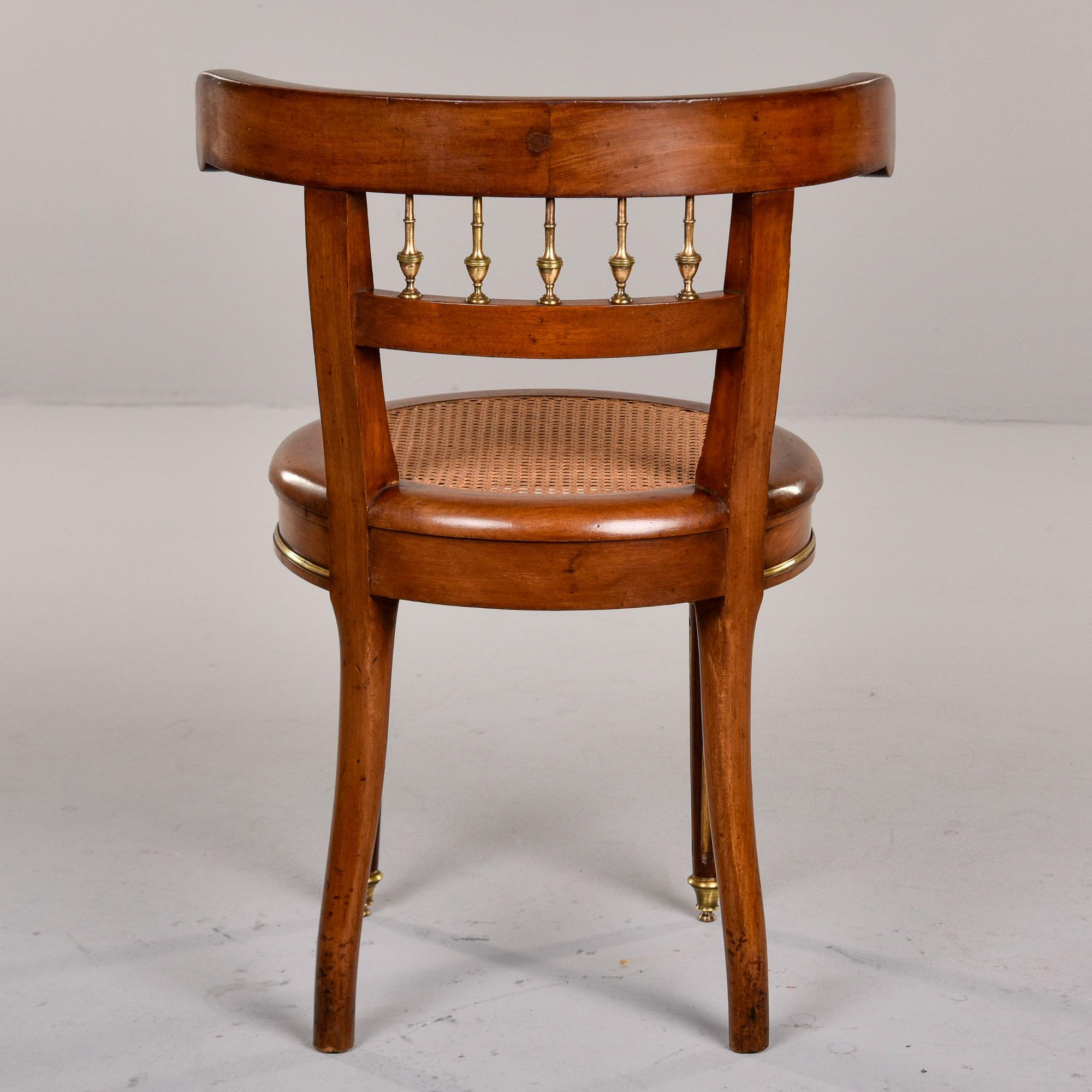 Early 20th Century Louis XVI Cane Chair with Brass Detailing 6
