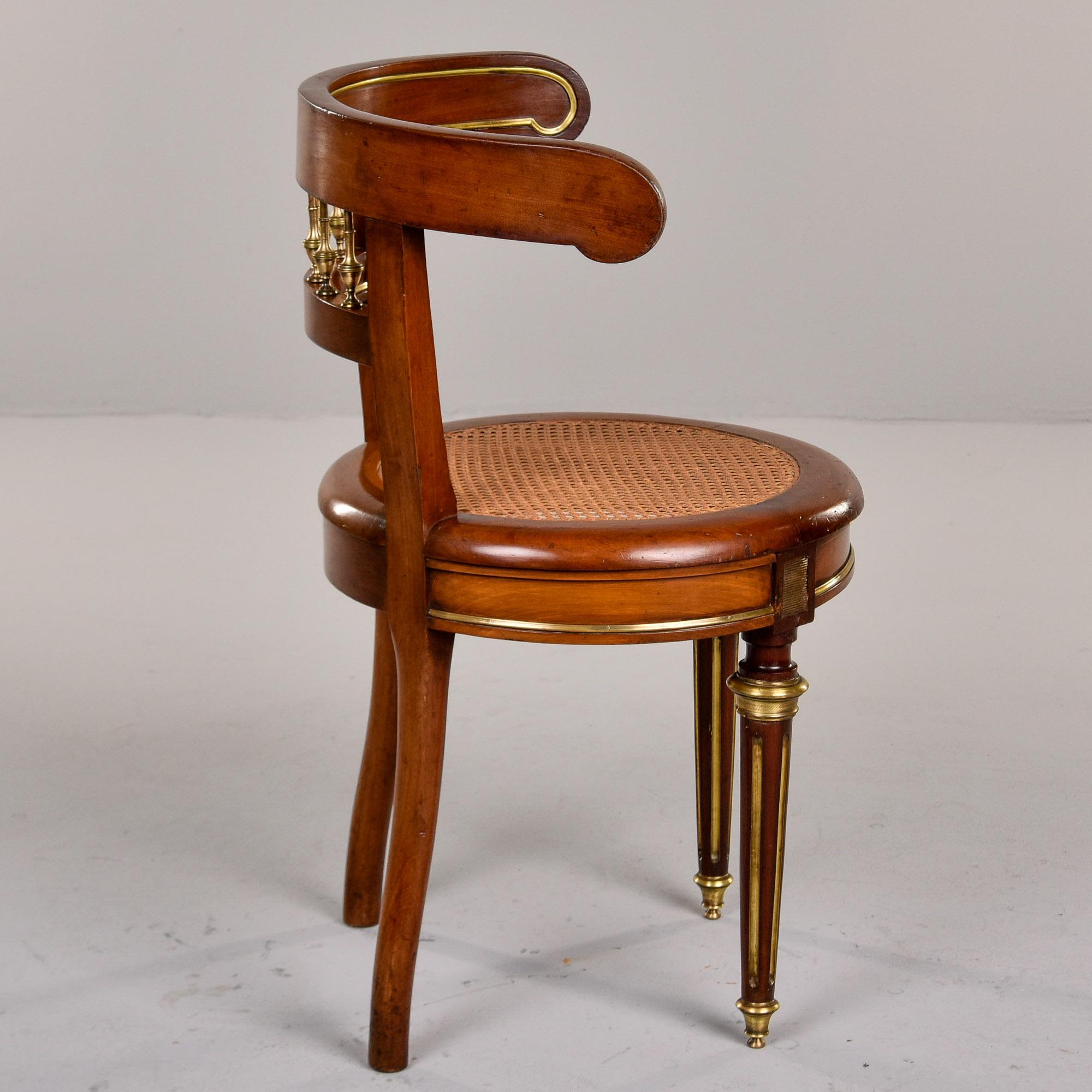 Early 20th Century Louis XVI Cane Chair with Brass Detailing 7