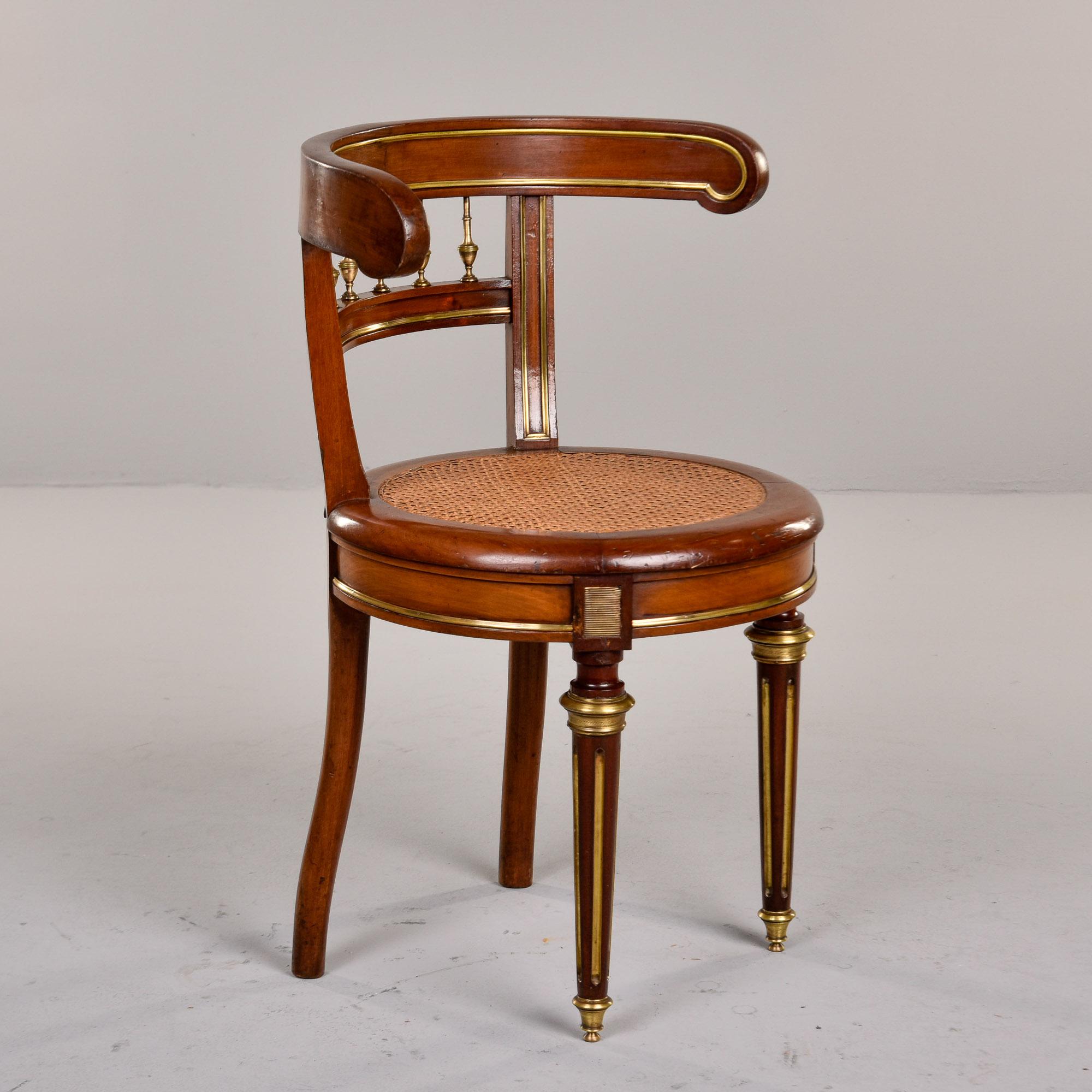 Early 20th Century Louis XVI Cane Chair with Brass Detailing 8