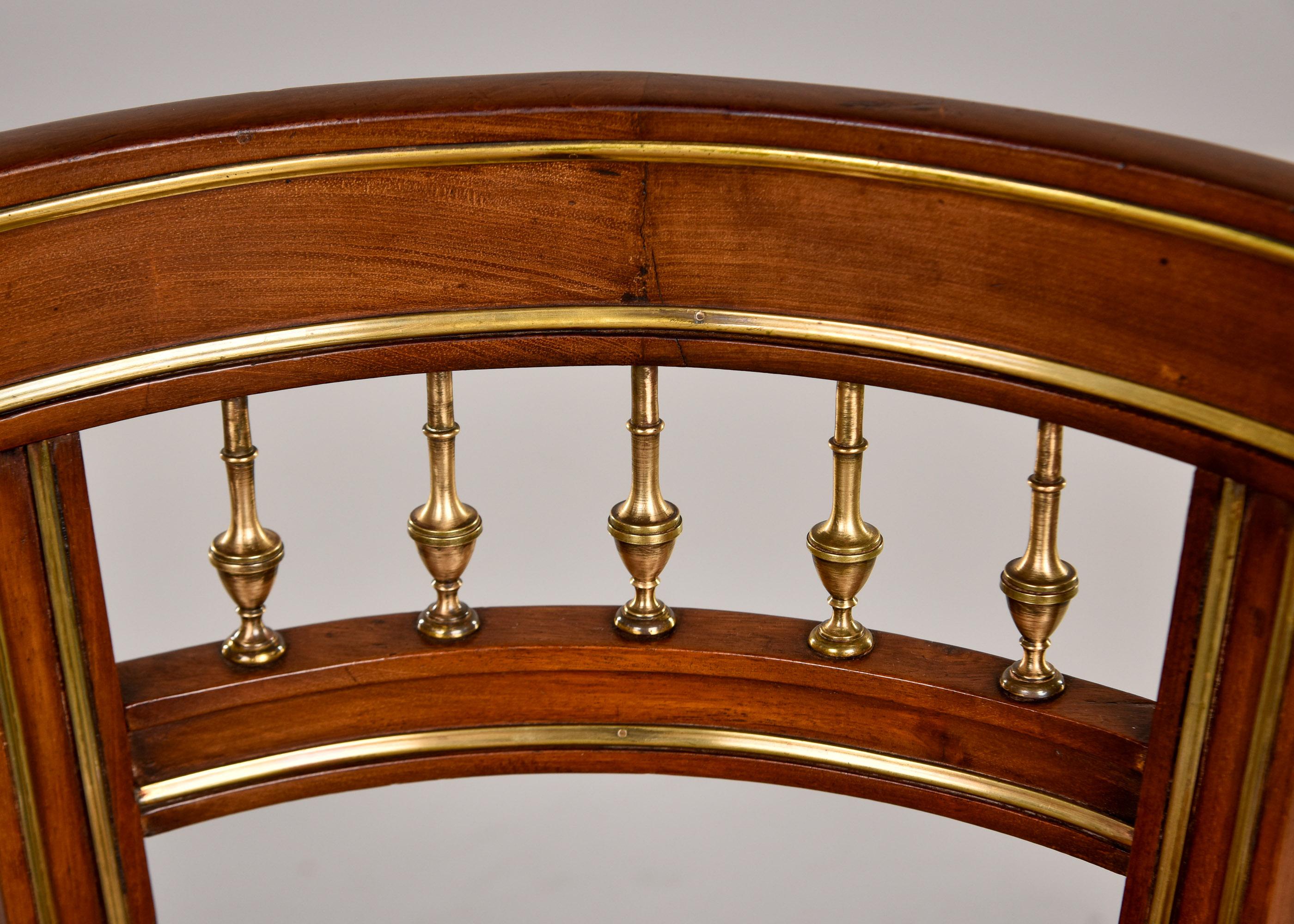 Early 20th Century Louis XVI Cane Chair with Brass Detailing 1