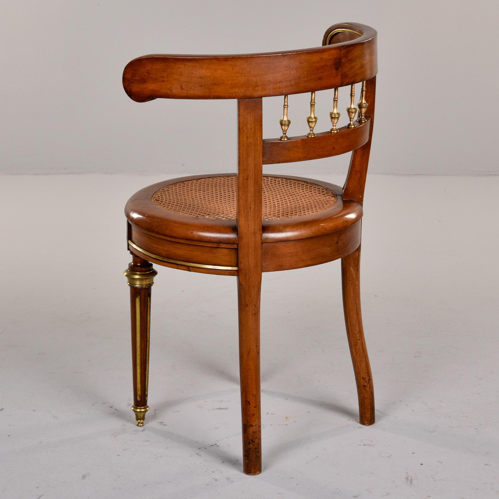 Early 20th Century Louis XVI Cane Chair with Brass Detailing 5
