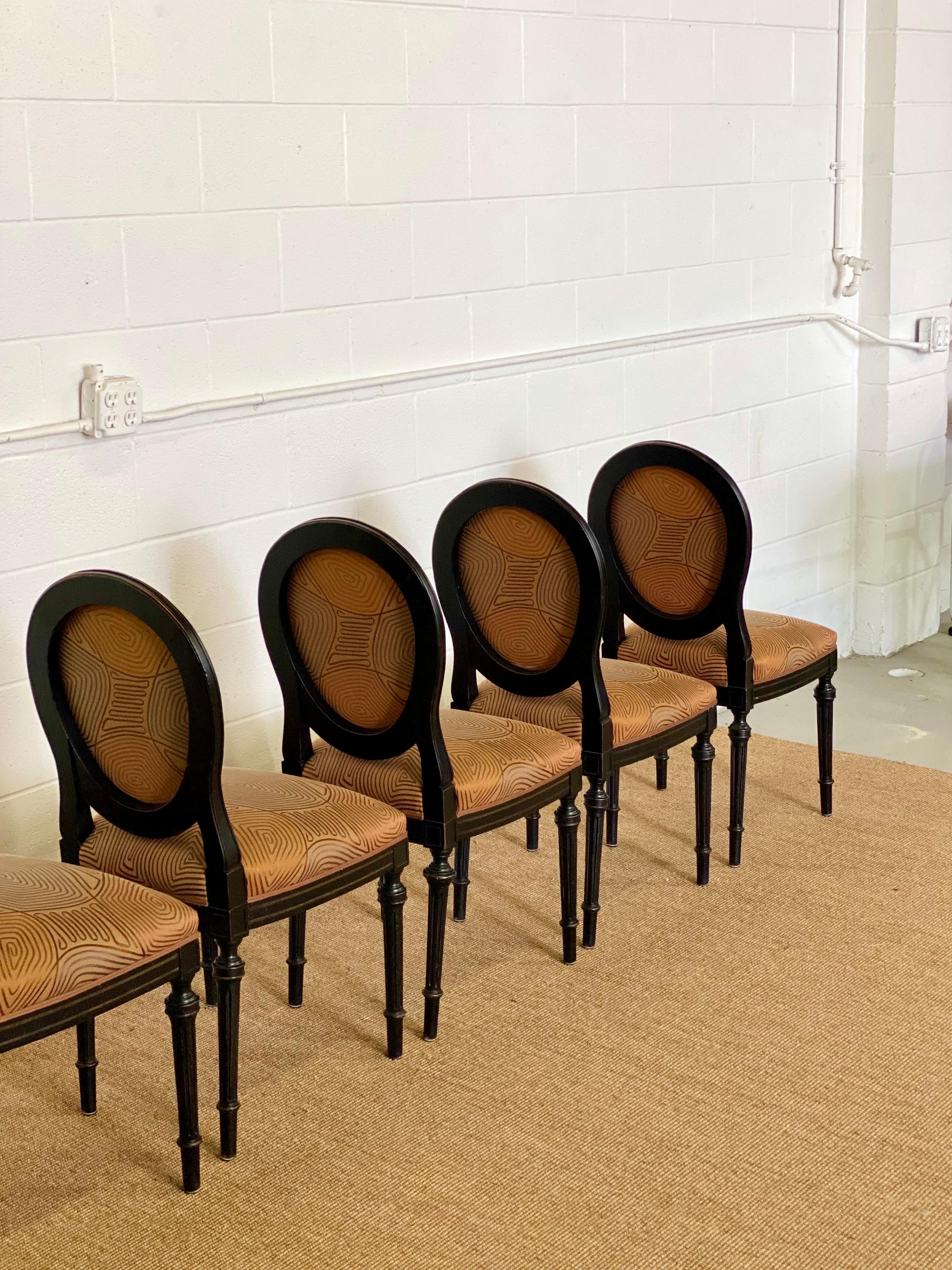 Early 20th Century Louis XVI Reupholstered Round Back Dining Chairs – Set of 6 For Sale 3