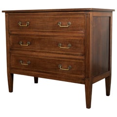 Early 20th Century Louis XVI Style Walnut and Fruitwood Parquetry Commode