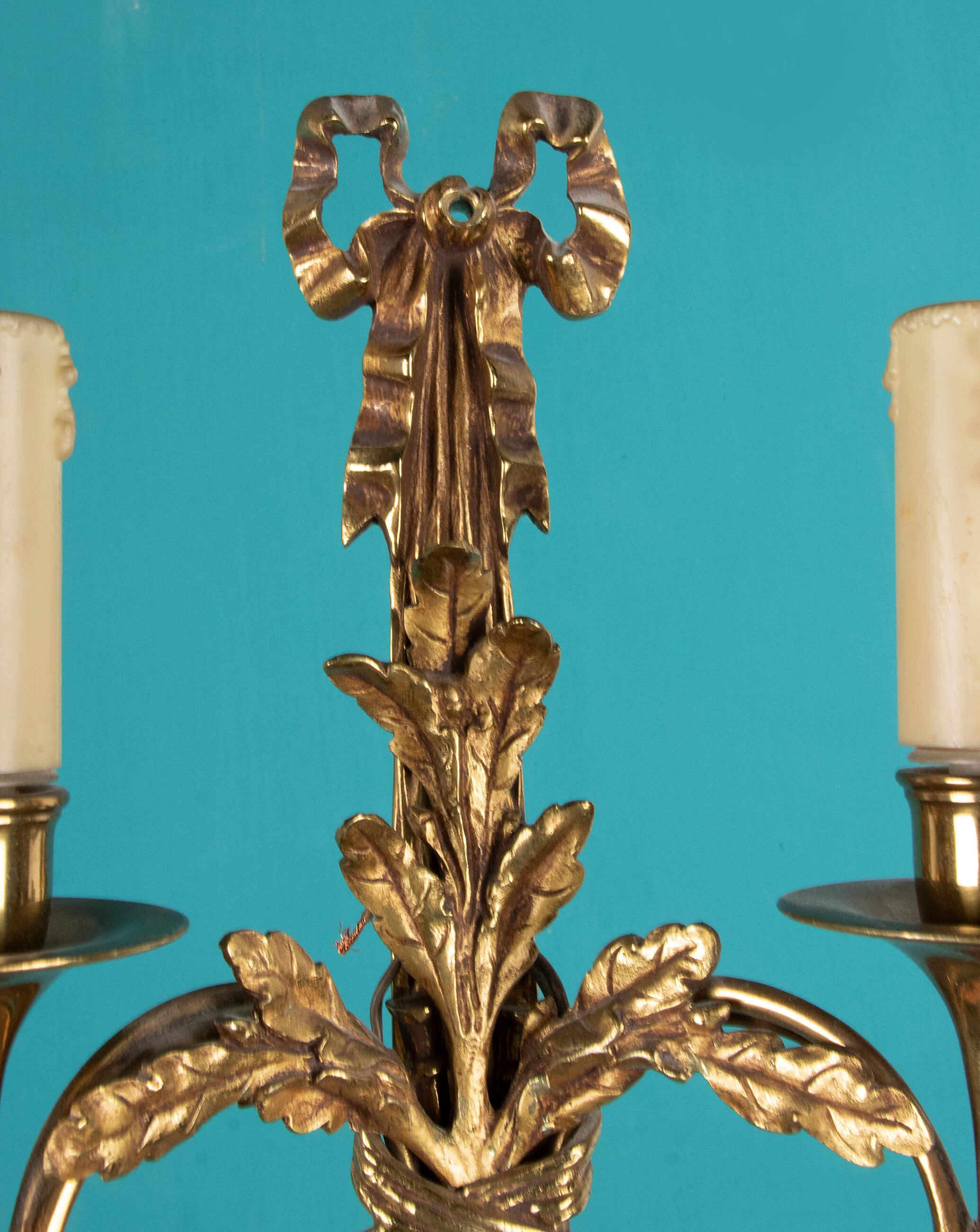 Early 20th Century Louis XVI Style Gilt Bronze Sconces 13