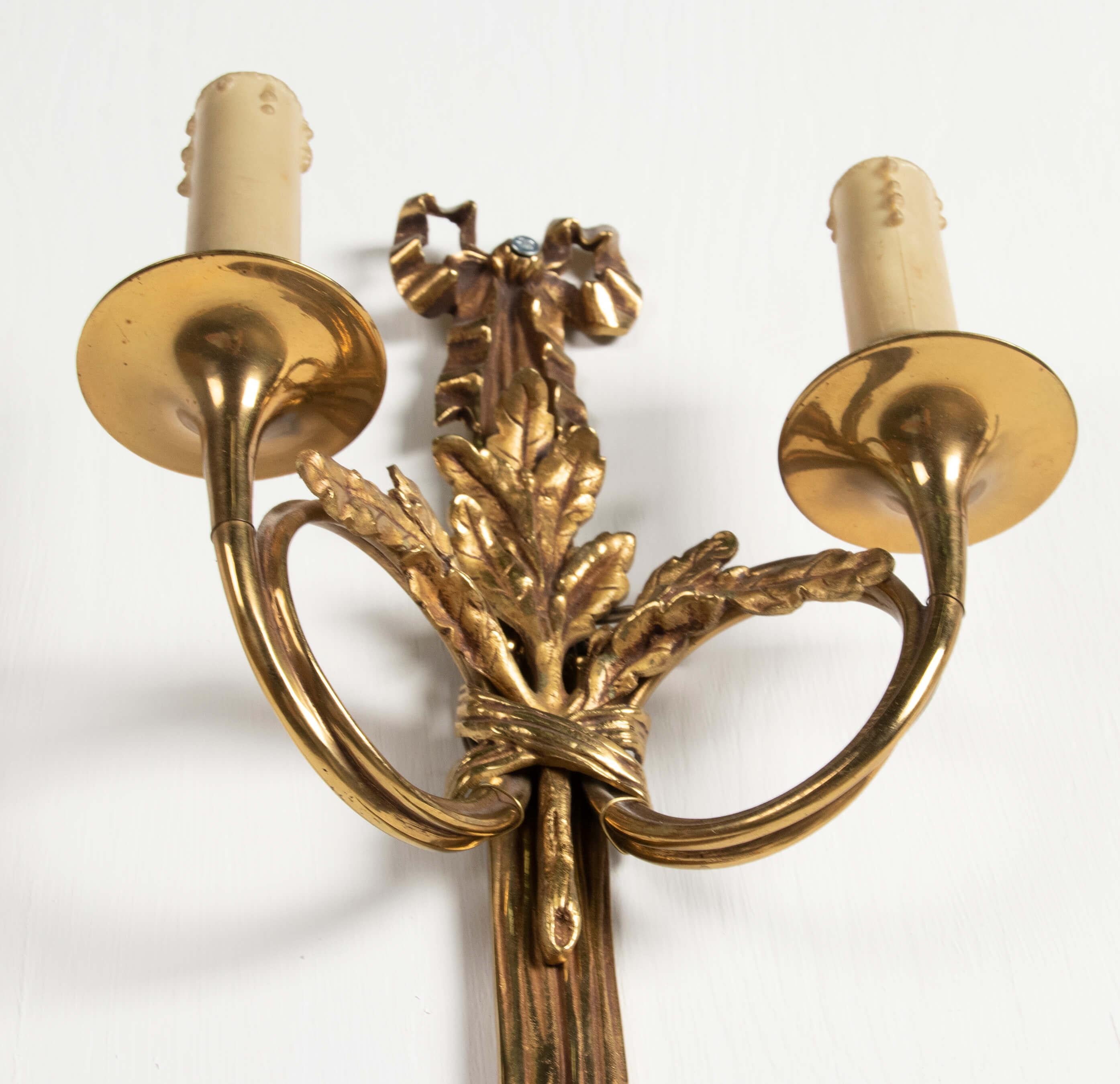 Early 20th Century Louis XVI Style Gilt Bronze Sconces 16