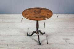 Early 20th Century Love Token Inlaid Tripod Table