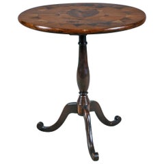 Early 20th Century Love Token Inlaid Tripod Table
