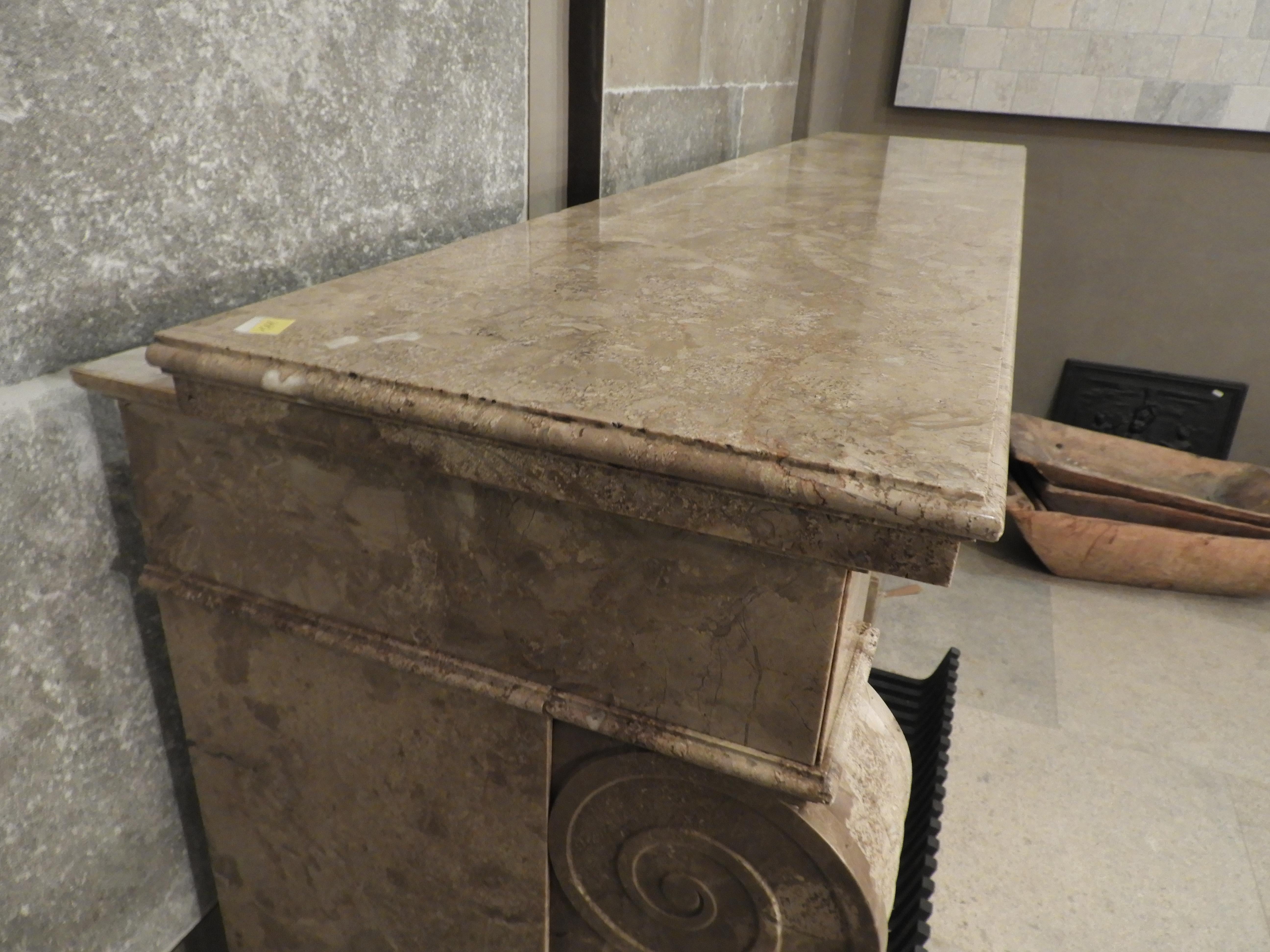Early 20th Century Lunel Marble Belgian Fireplace Mantle For Sale 8