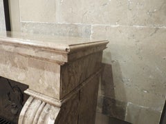 Early 20th Century Lunel Marble Belgian Fireplace Mantle
