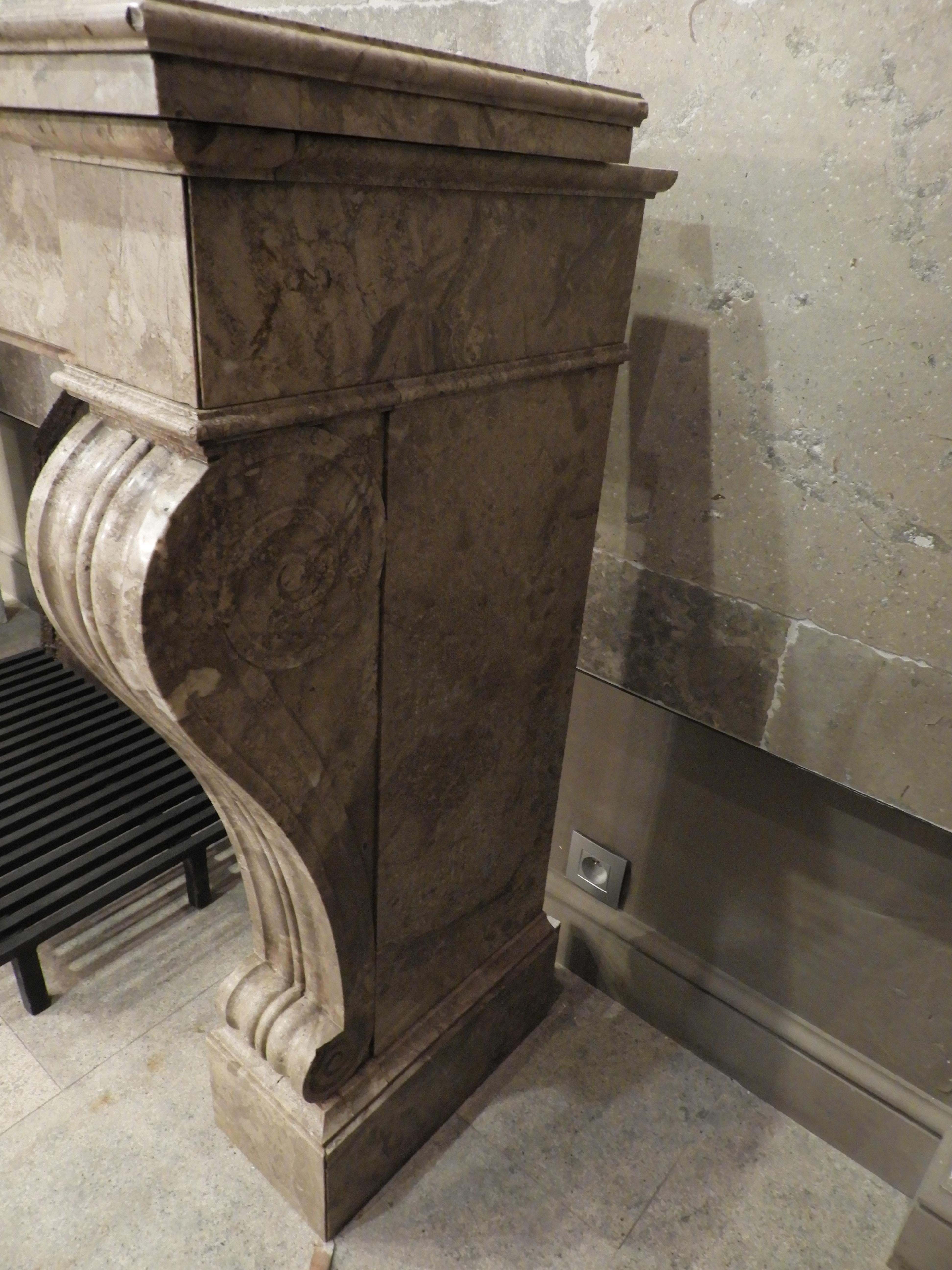 Other Early 20th Century Lunel Marble Belgian Fireplace Mantle For Sale