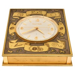 Antique Early 20th Century Luxor Swiss Bronze Desk / Table Clock with 8-Day Movement