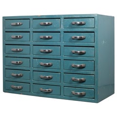 Early 20th Century Machinist's 18-Drawer Wooden Cabinet, circa 1930