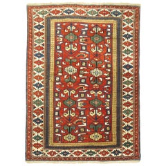Early 20th Century Madder Red Antique Shirvan Caucasian Rug