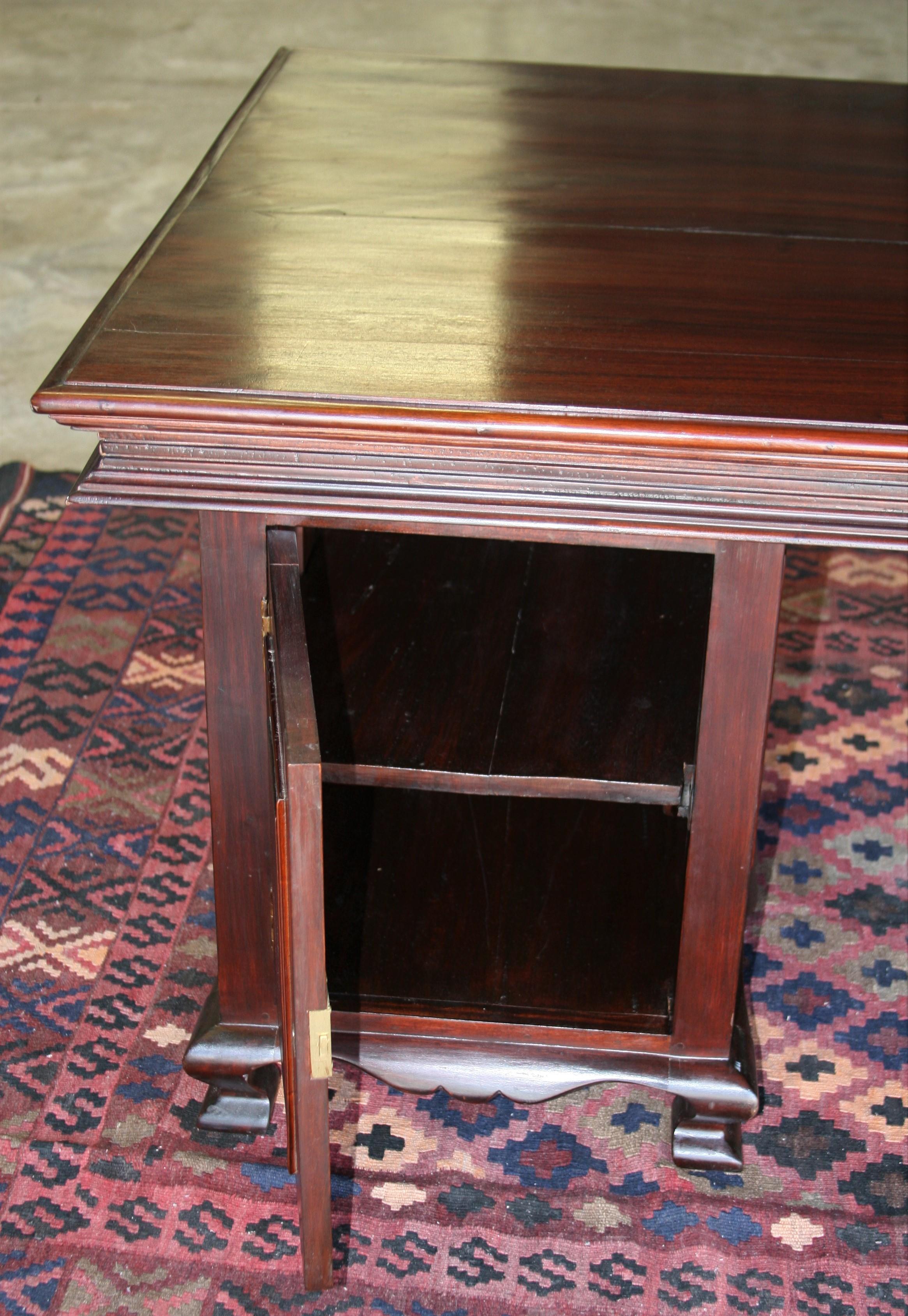 Early 20th Century Magnificent Custom Handcrafted Nedun Wood Desk         In Excellent Condition For Sale In Houston, TX