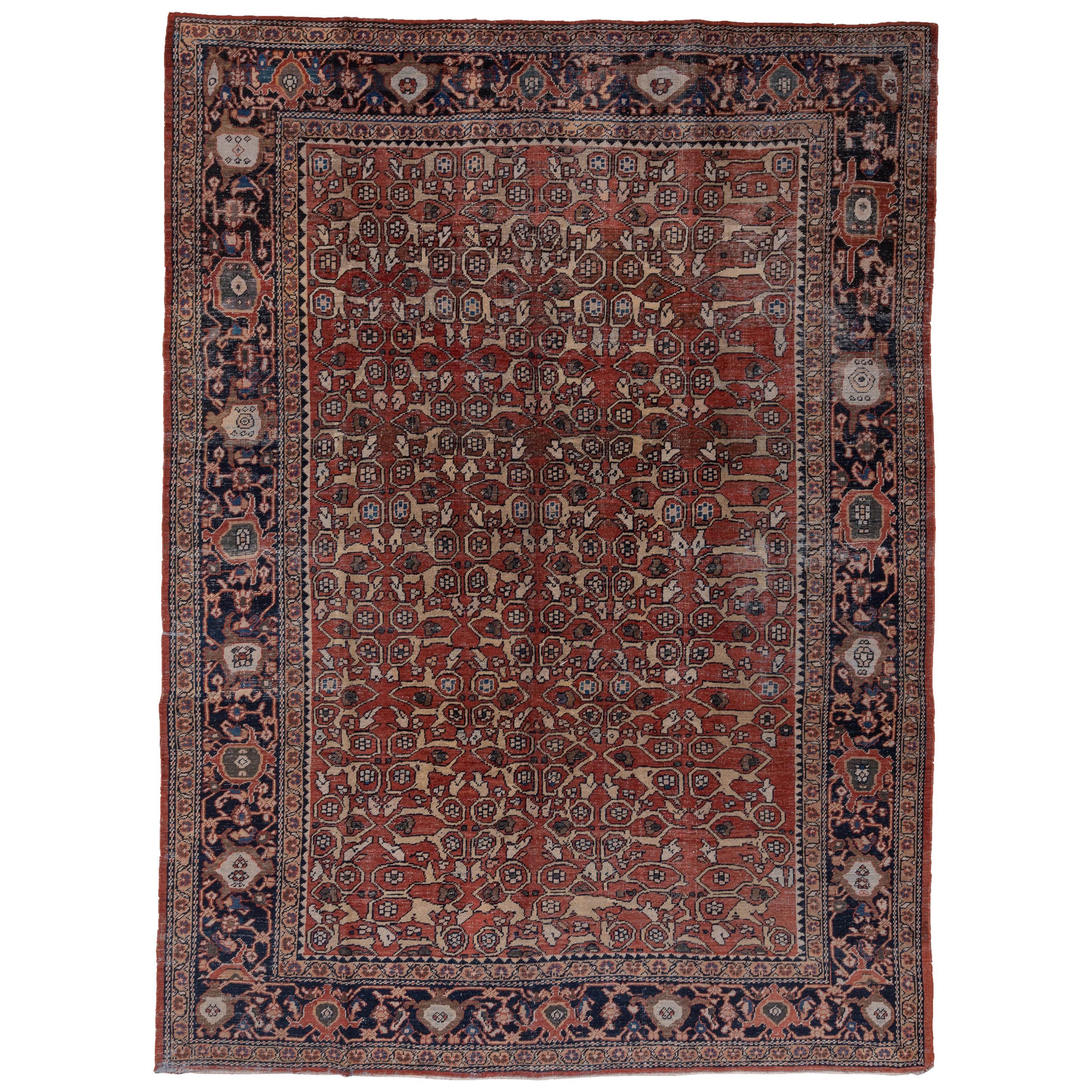 Antique Red Persian Mahal Carpet
