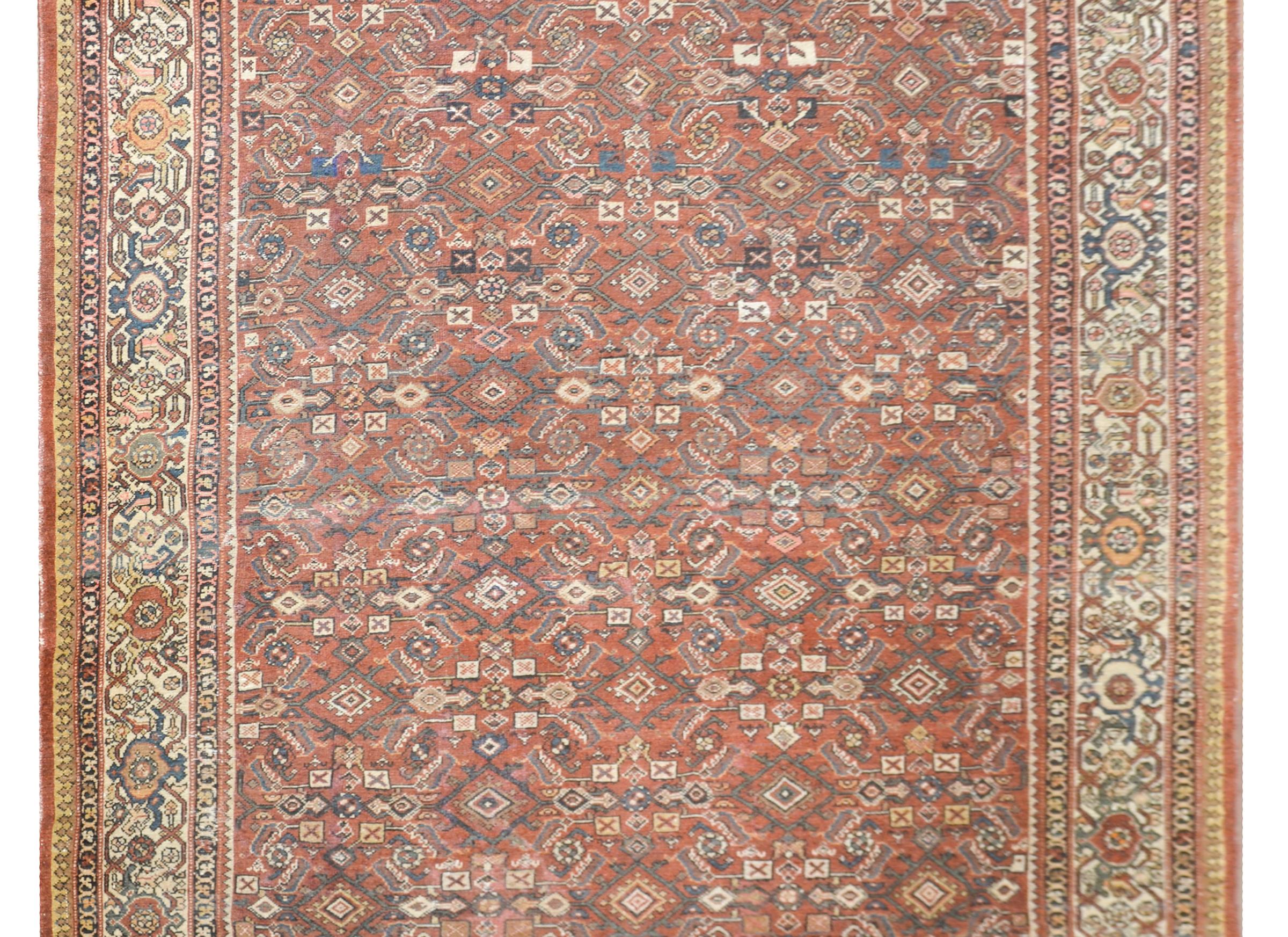 Kashan Early 20th Century Mahal Rug For Sale