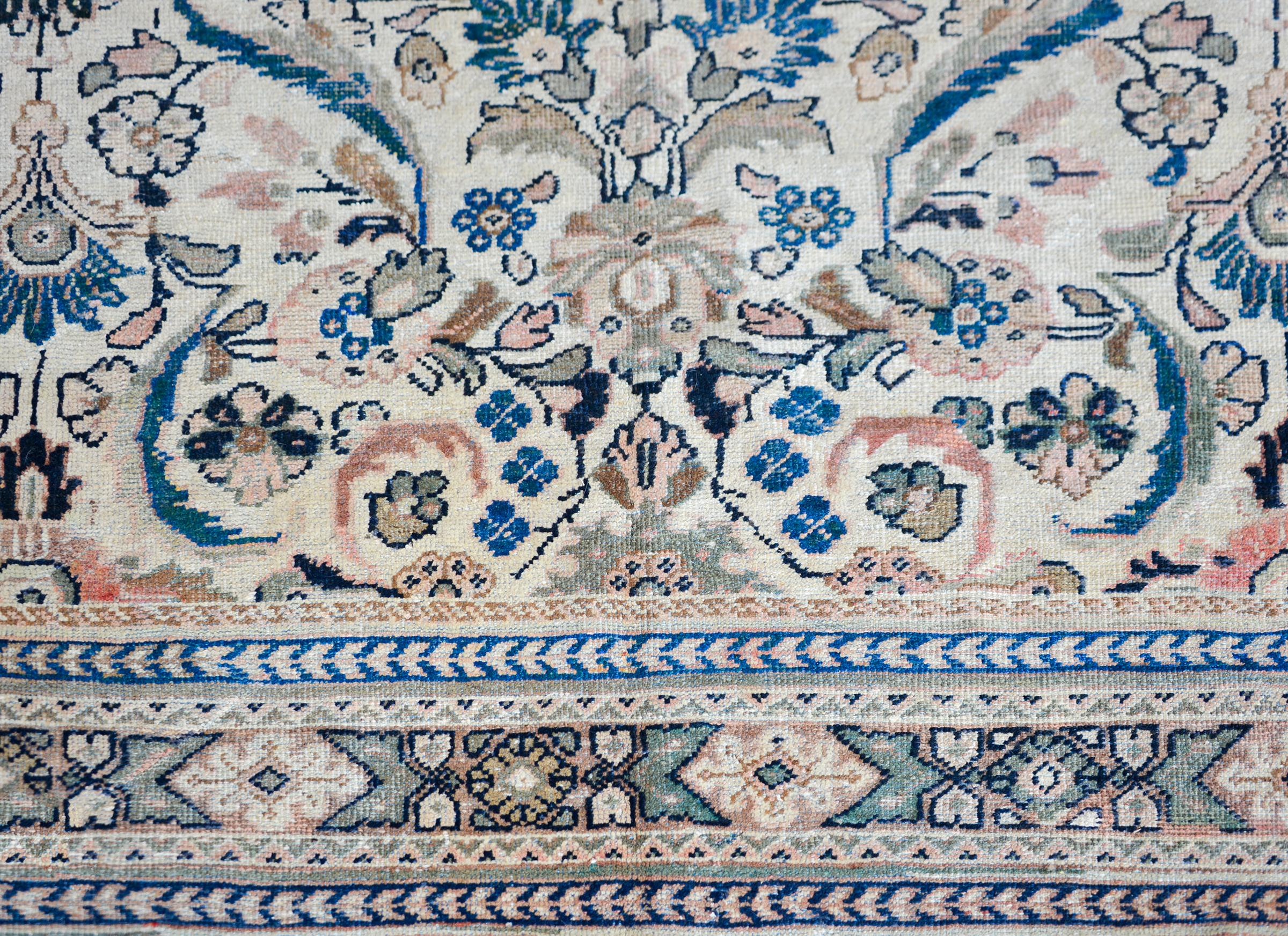 Hand-Knotted Early 20th Century Mahal Rug For Sale