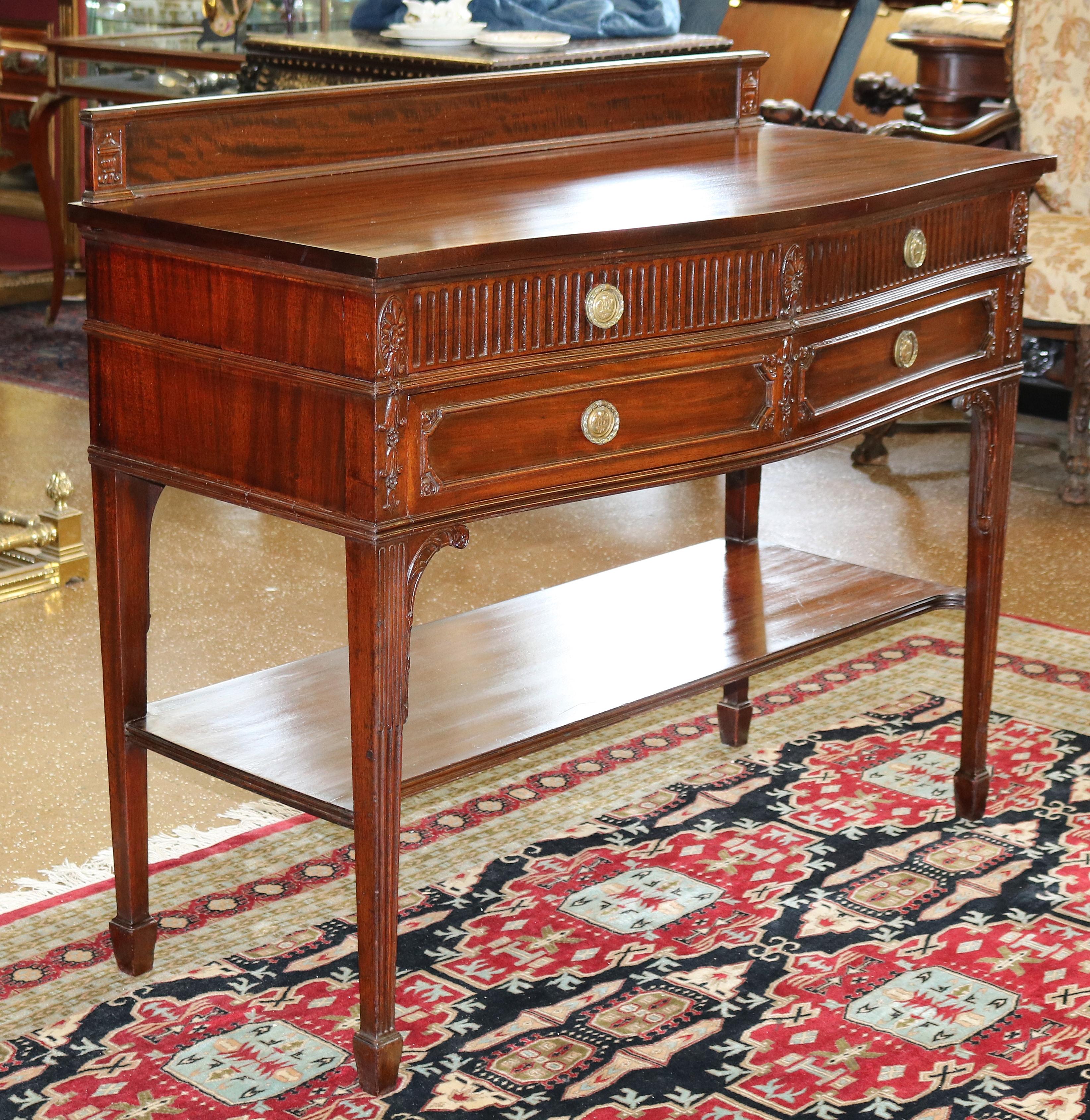 American Early 20th Century Mahogany Adams Style Sideboard Server Buffet Made In Boston  For Sale