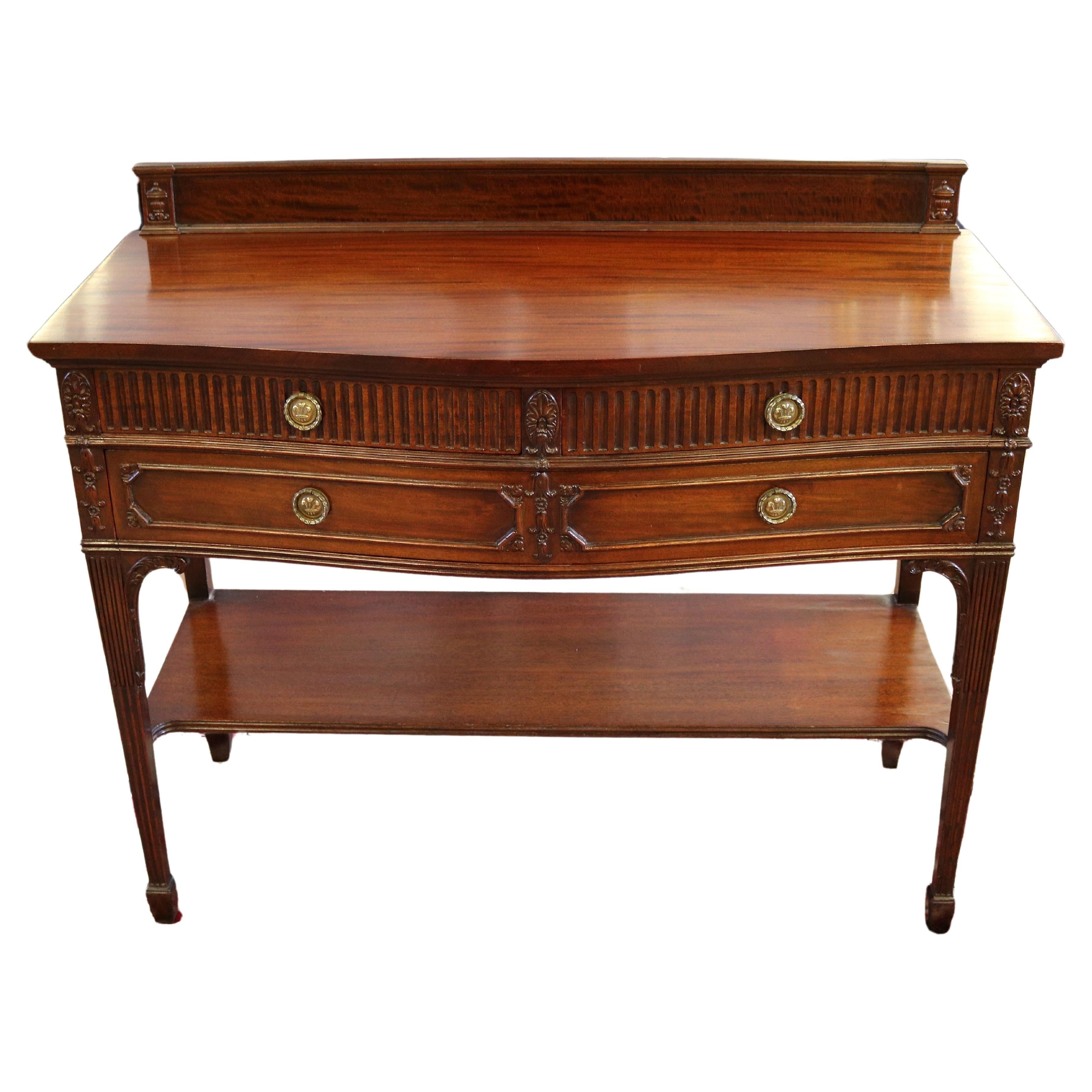 Early 20th Century Mahogany Adams Style Sideboard Server Buffet Made In Boston  For Sale