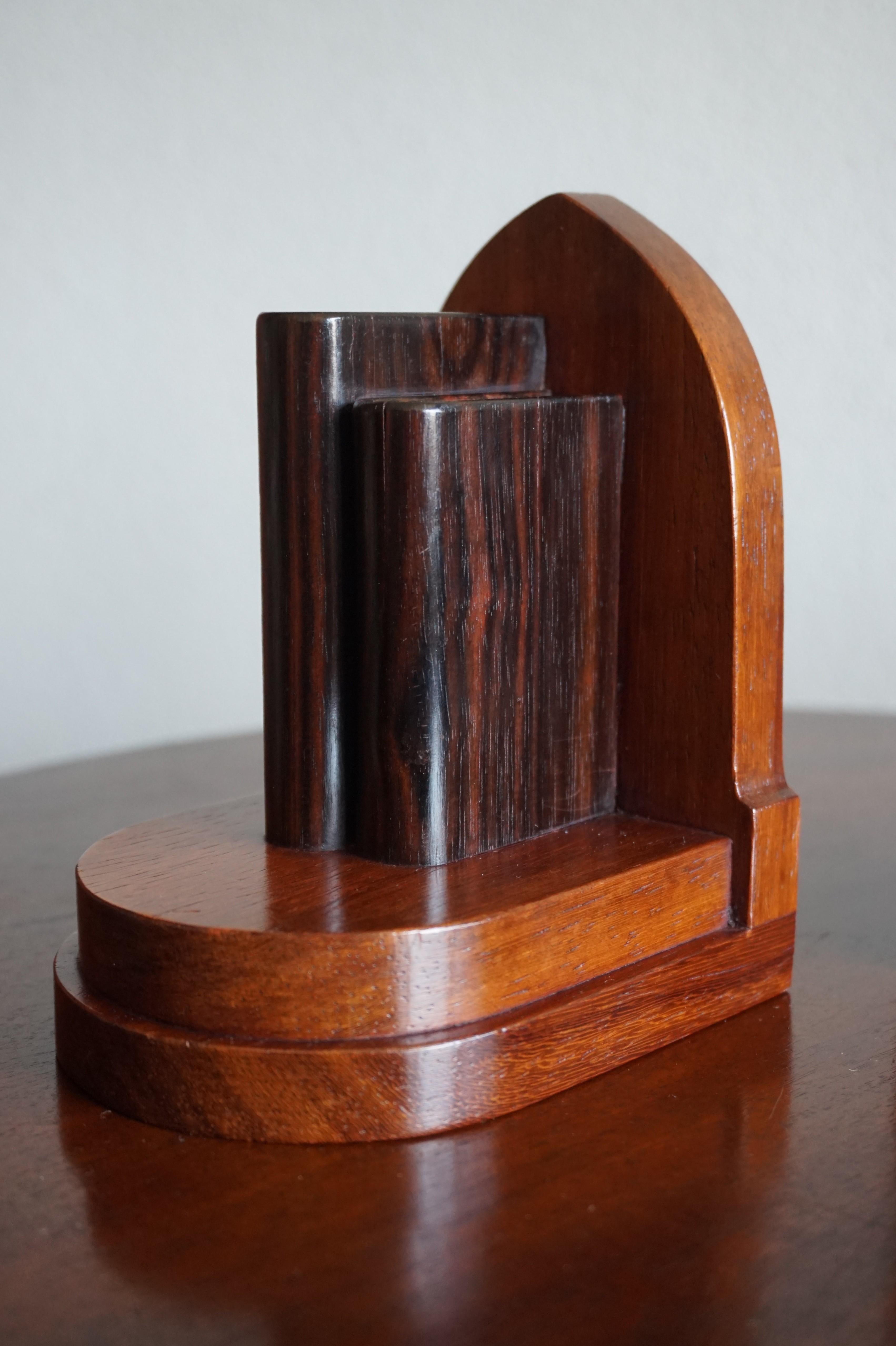 Early 20th Century Walnut and Coromandel Art Deco Bookends of Miniature Books 5