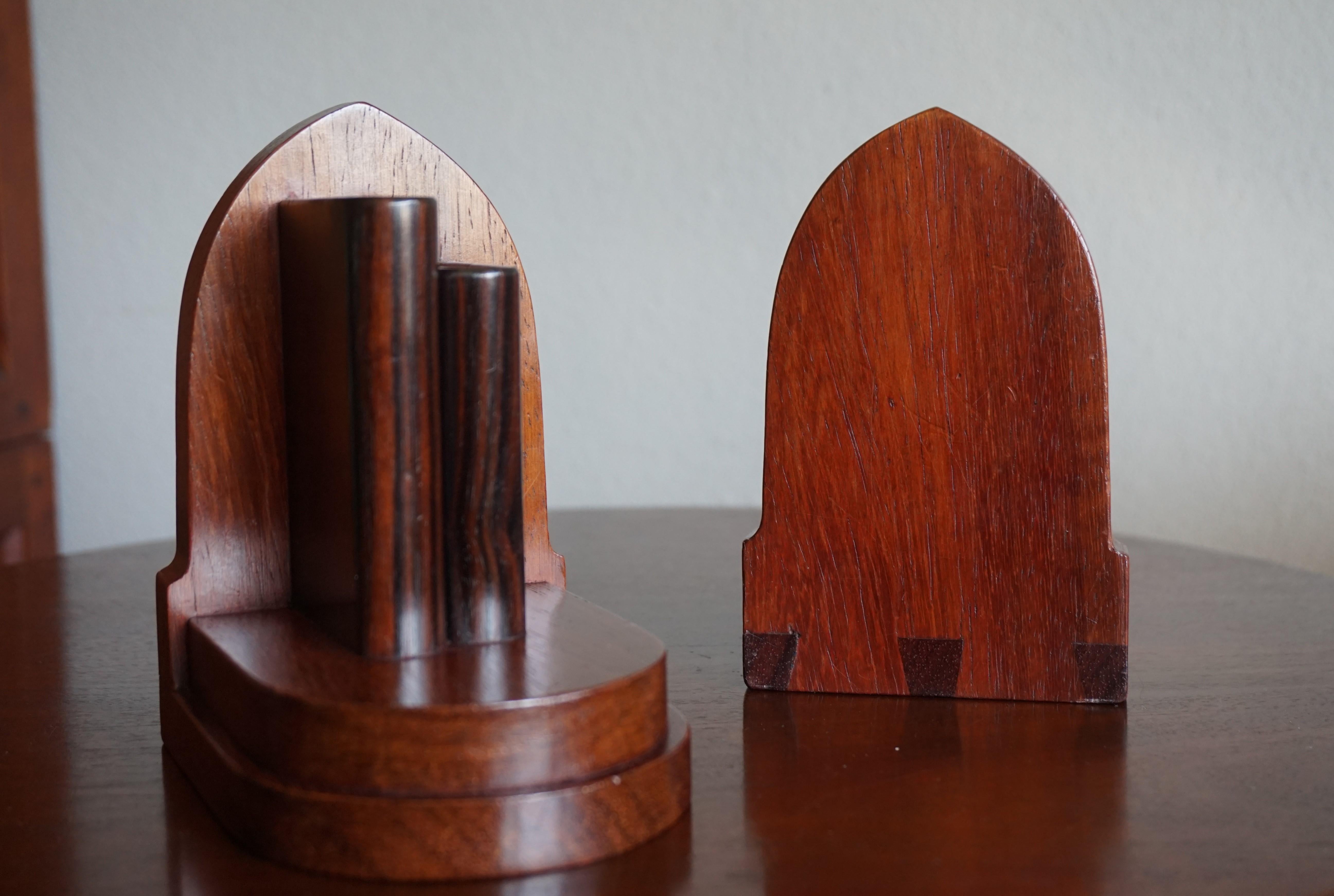 Early 20th Century Walnut and Coromandel Art Deco Bookends of Miniature Books 6