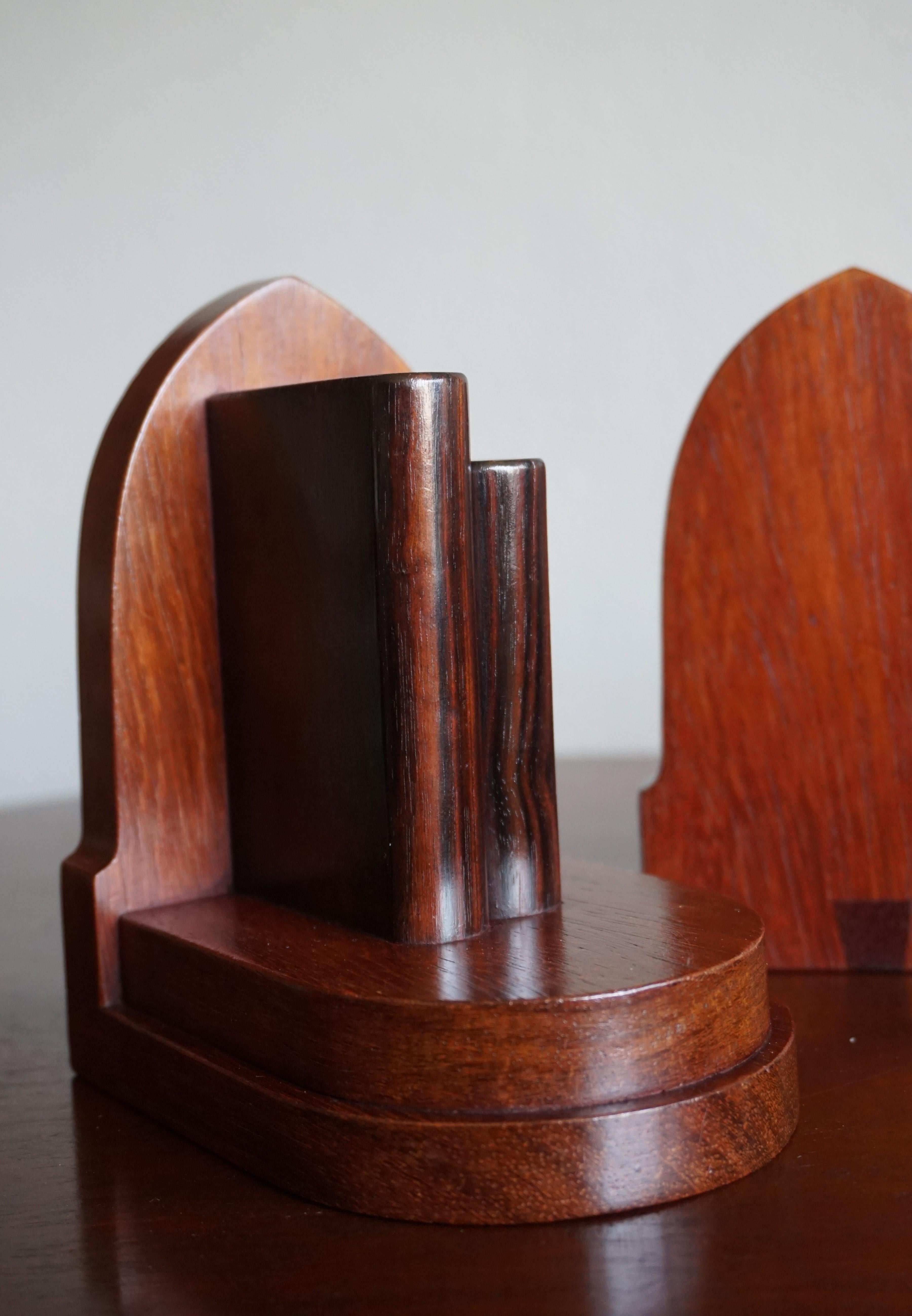 Early 20th Century Walnut and Coromandel Art Deco Bookends of Miniature Books 10