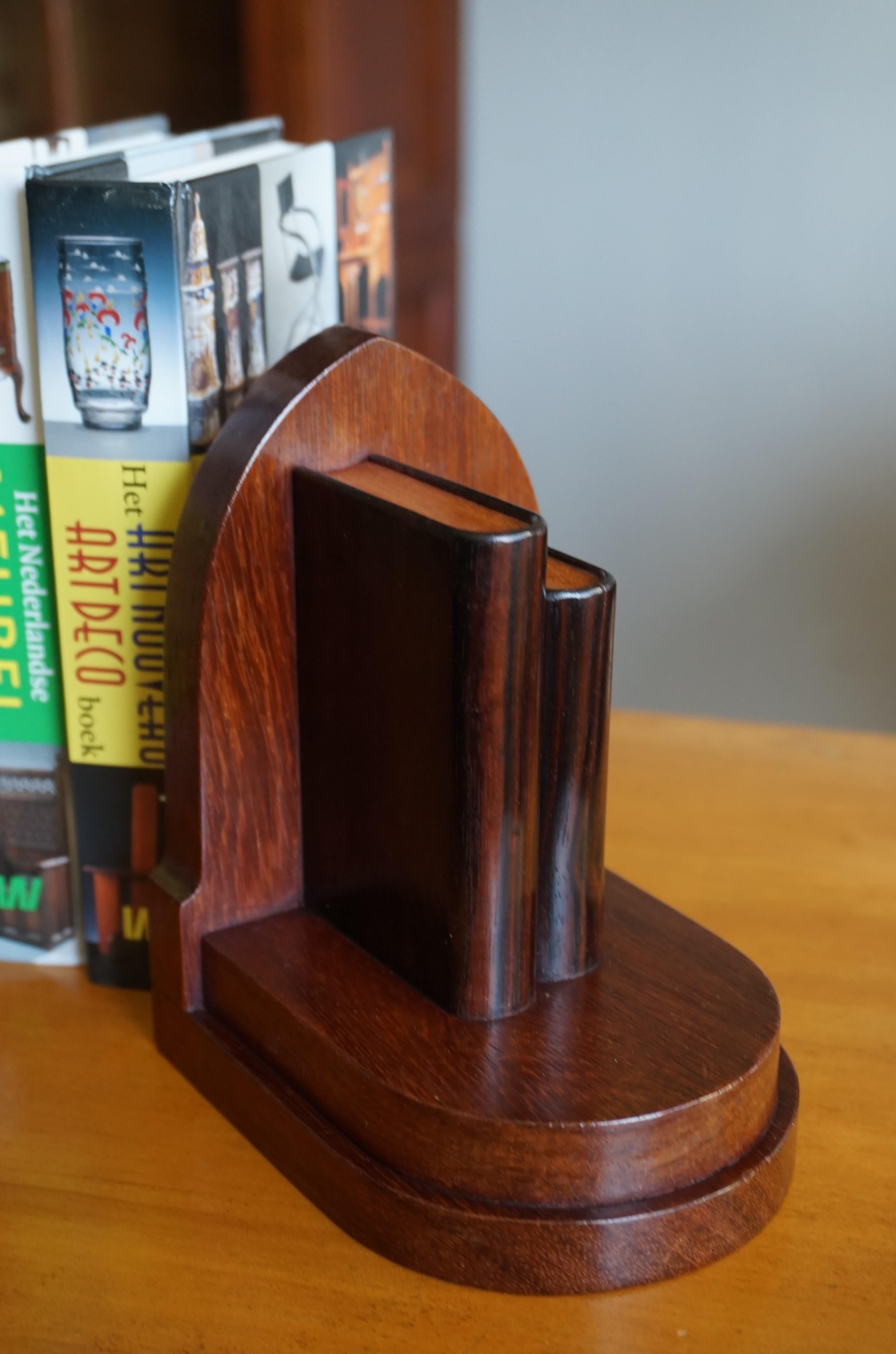 Early 20th Century Walnut and Coromandel Art Deco Bookends of Miniature Books 1