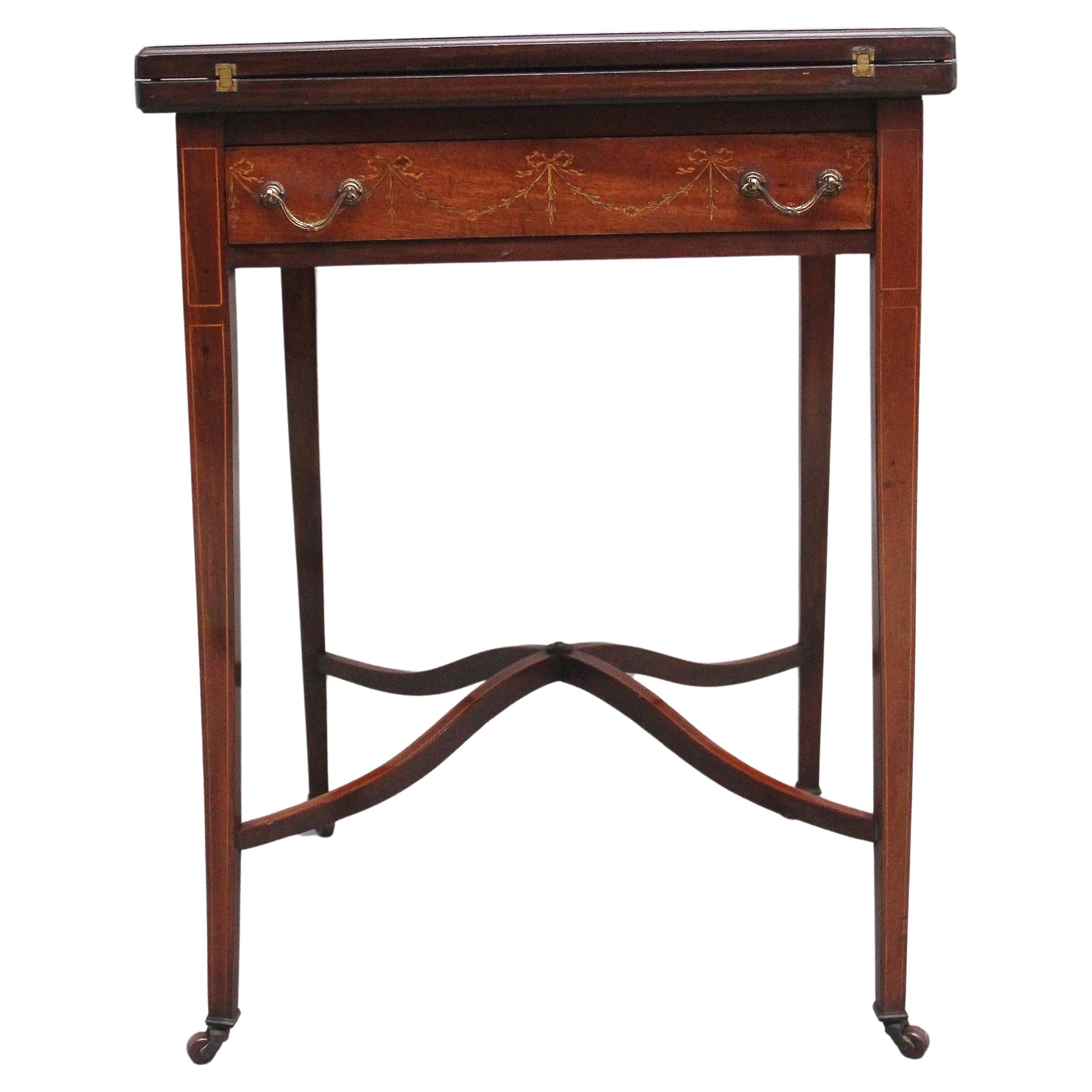 Early 20th Century mahogany and inlaid card table