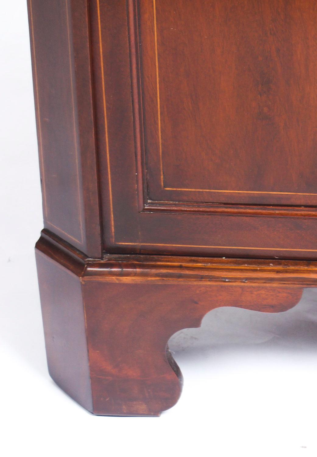 Early 20th Century Mahogany and Satinwood Inlaid Low Corner Cabinet 1