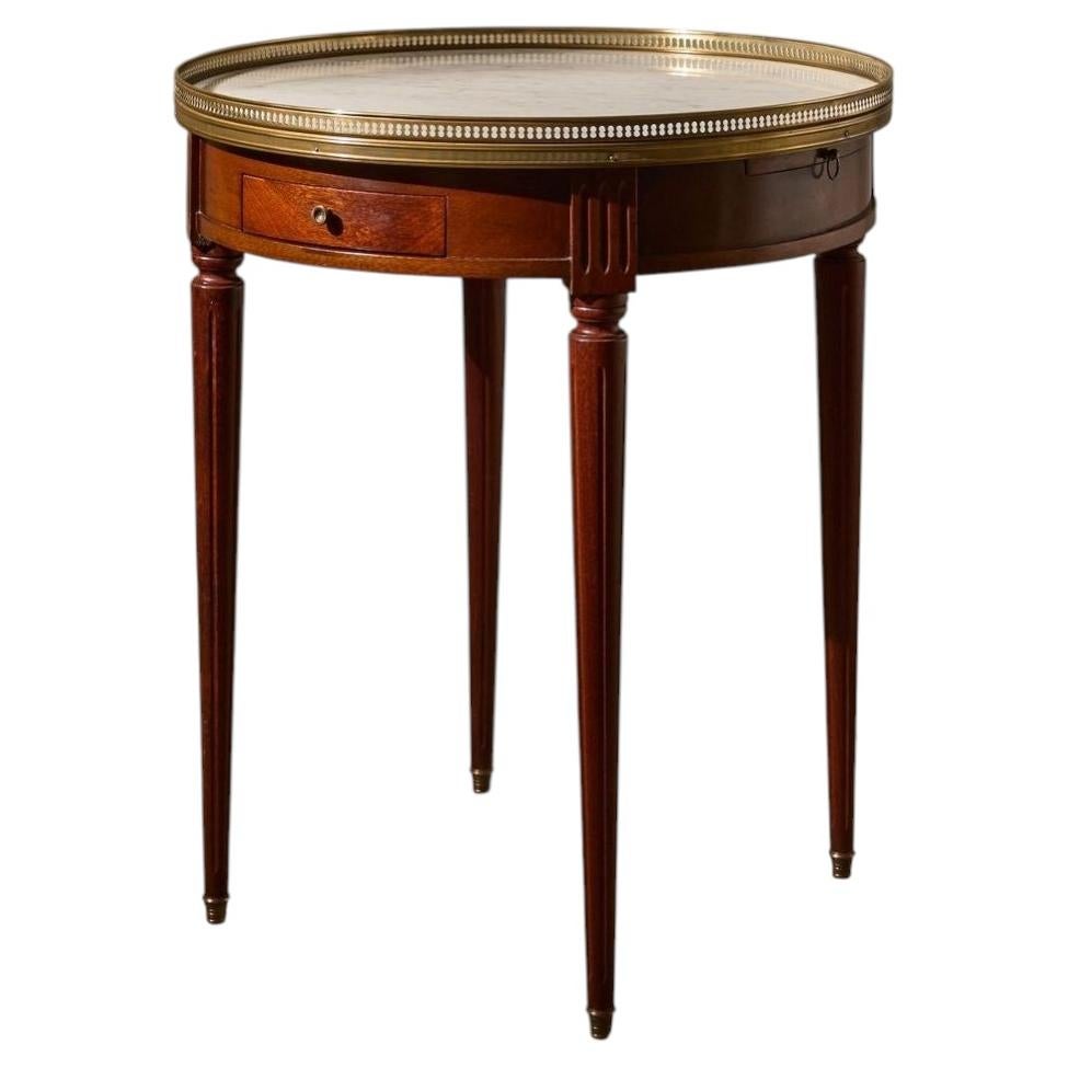 Early 20th century Mahogany and white marble Gueridon table