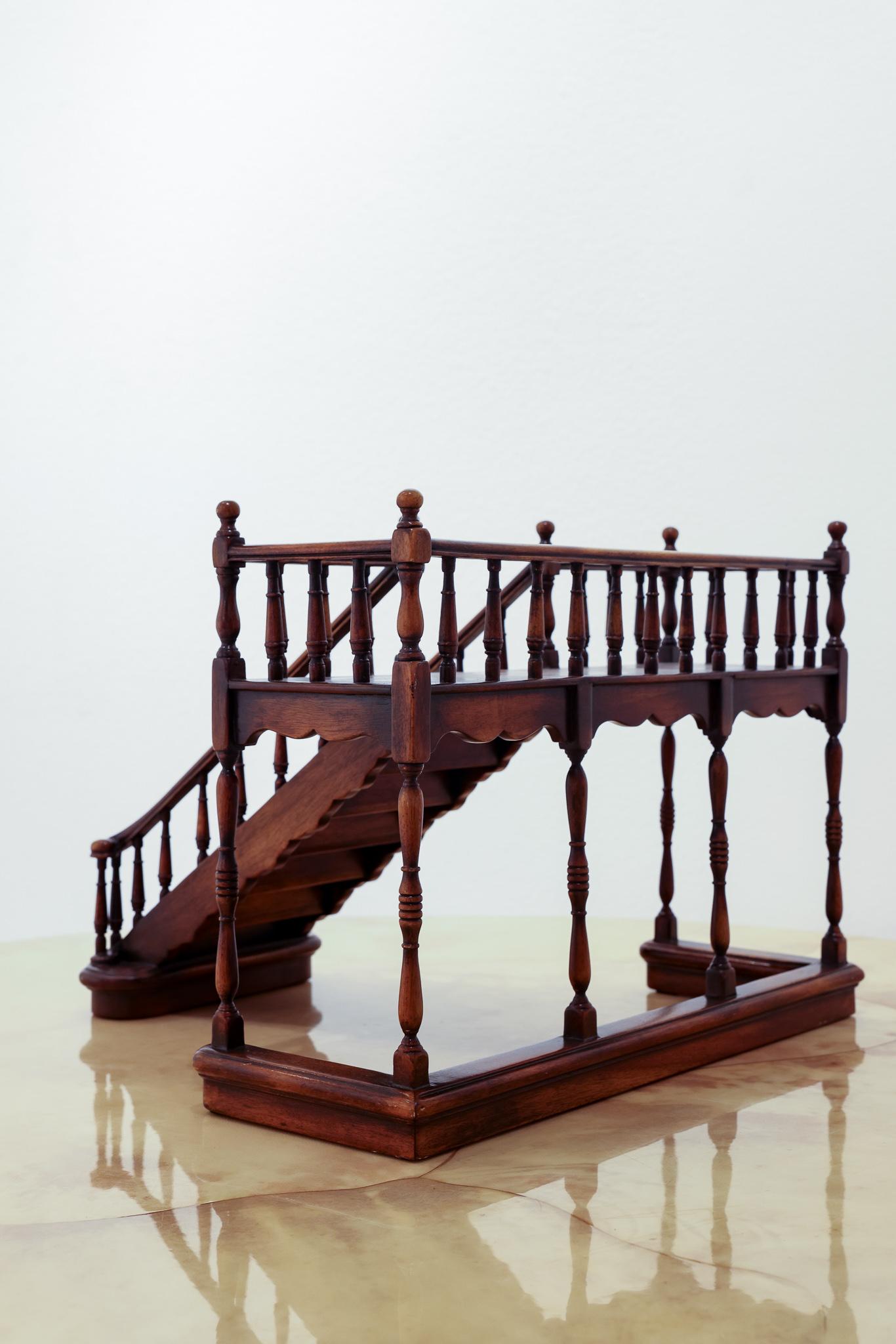 Early 20th Century Walnut Architectural French Staircase Model 5