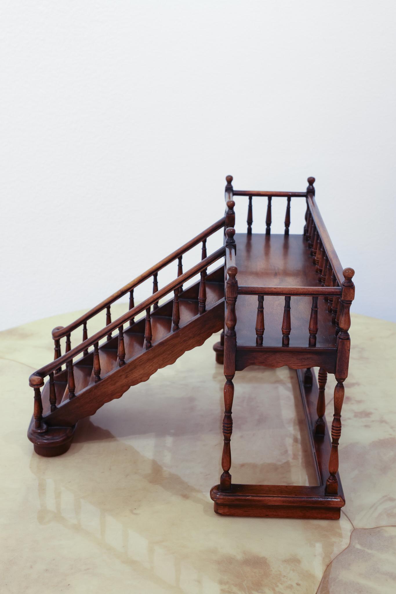 Early 20th Century Walnut Architectural French Staircase Model 6