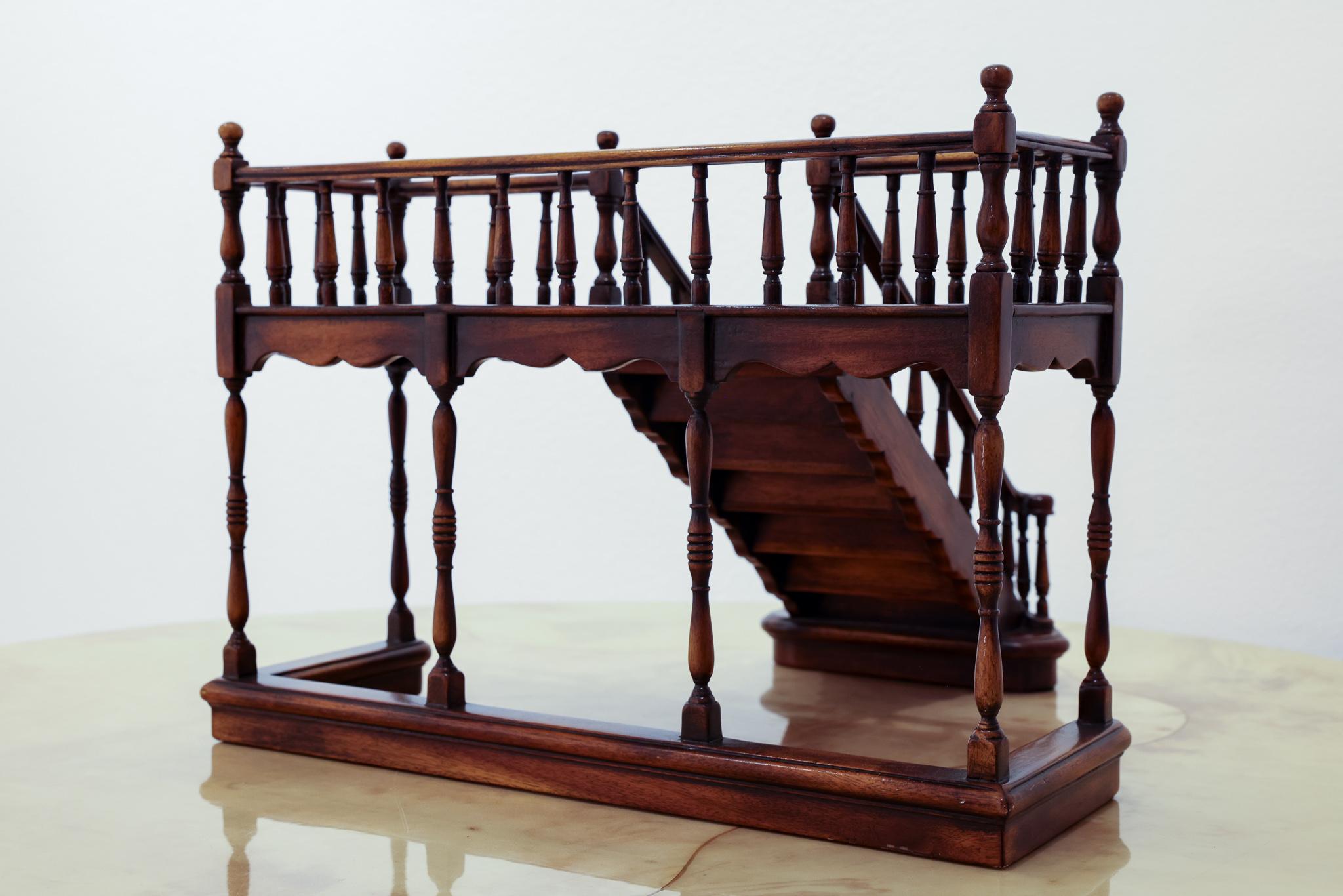 Early 20th Century Walnut Architectural French Staircase Model 8