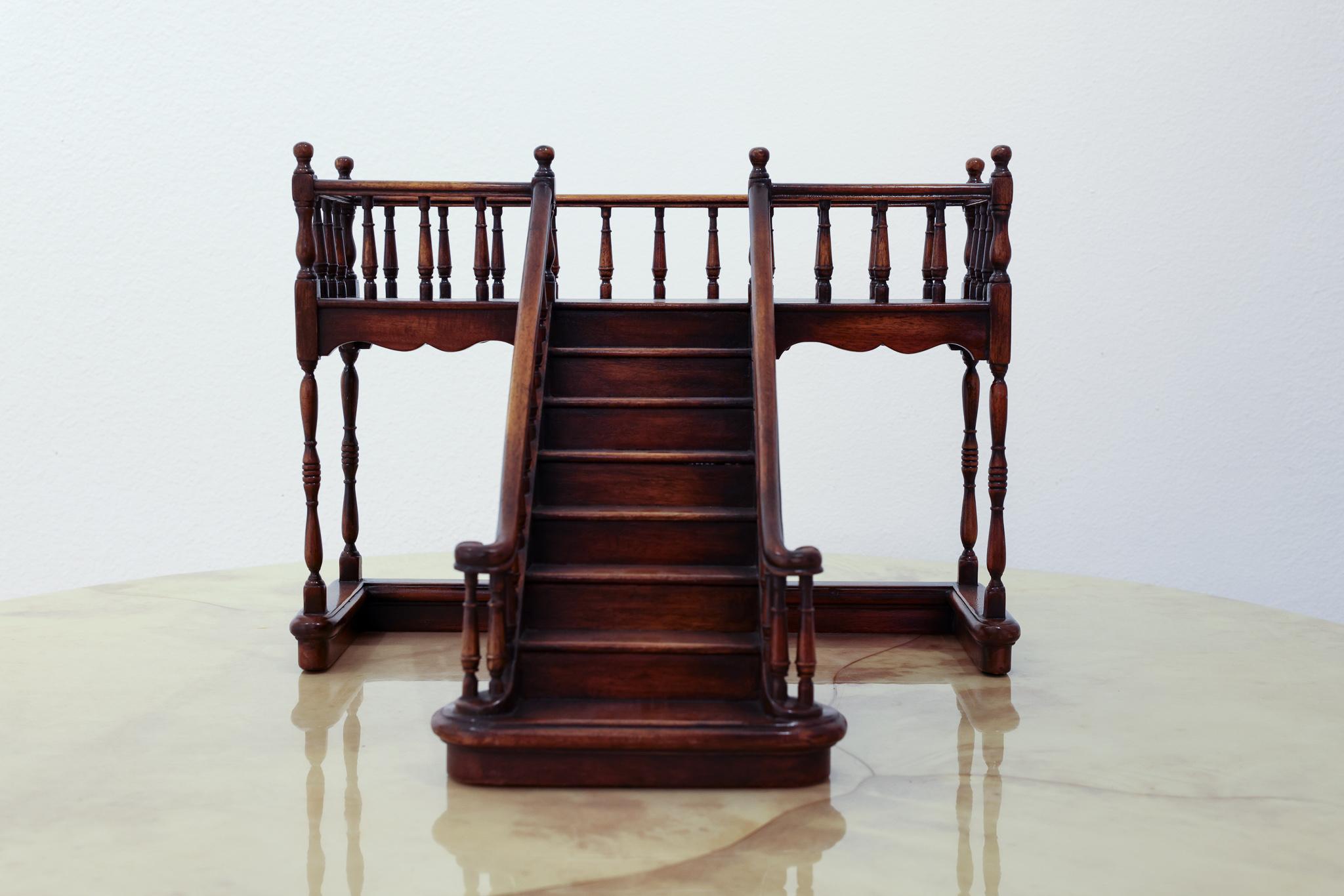 Renaissance Early 20th Century Walnut Architectural French Staircase Model