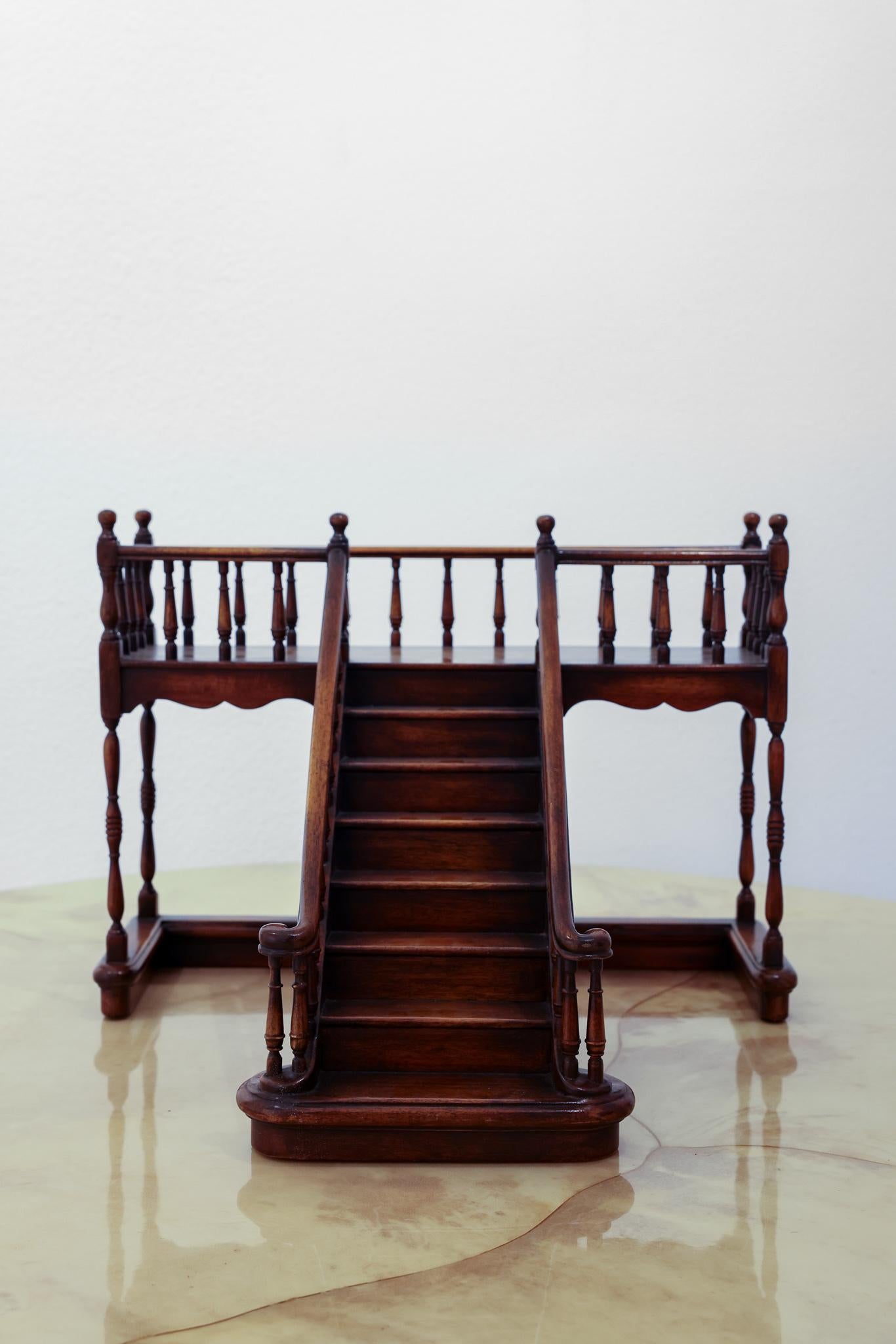 Early 20th Century Walnut Architectural French Staircase Model 2