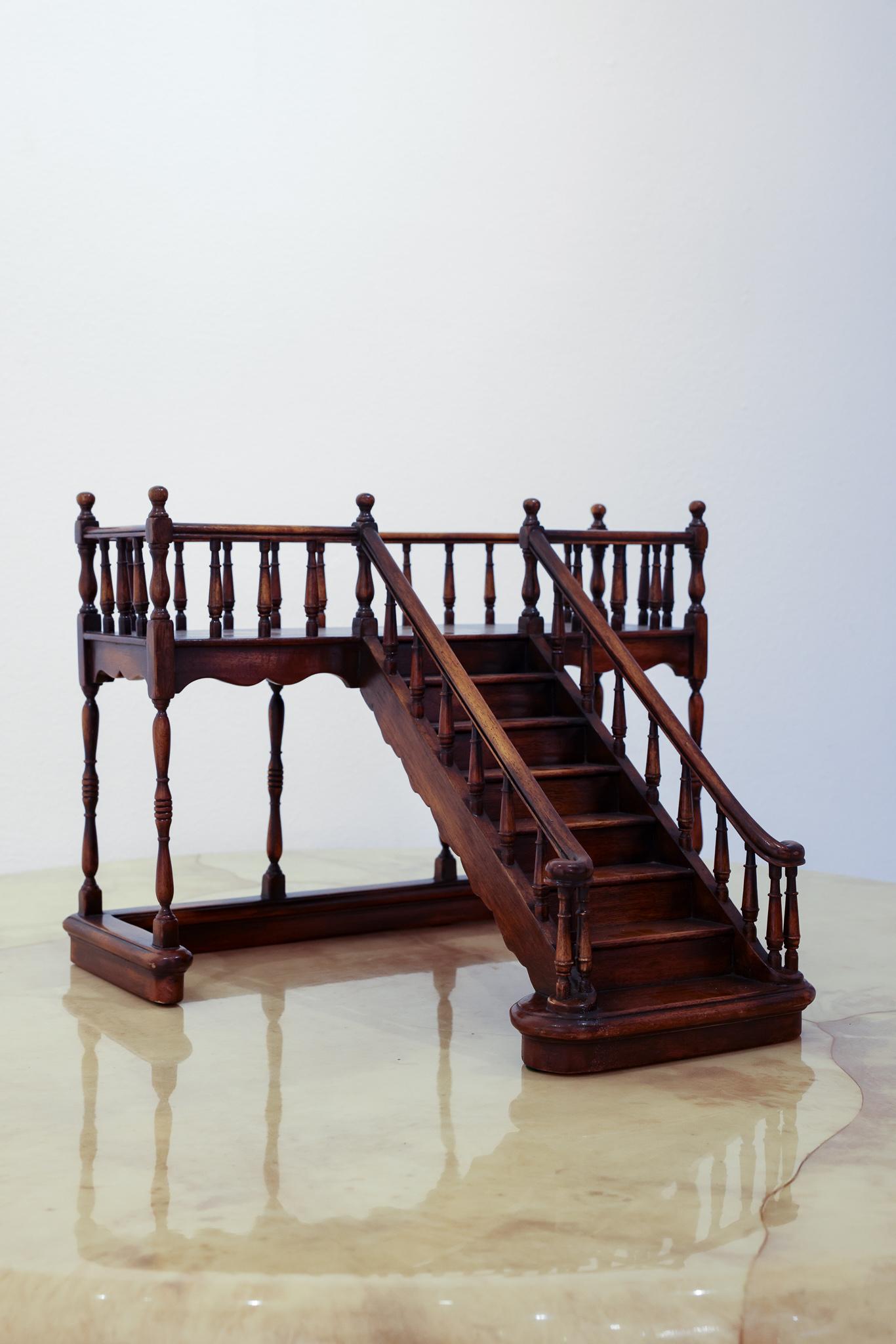 Early 20th Century Walnut Architectural French Staircase Model 3