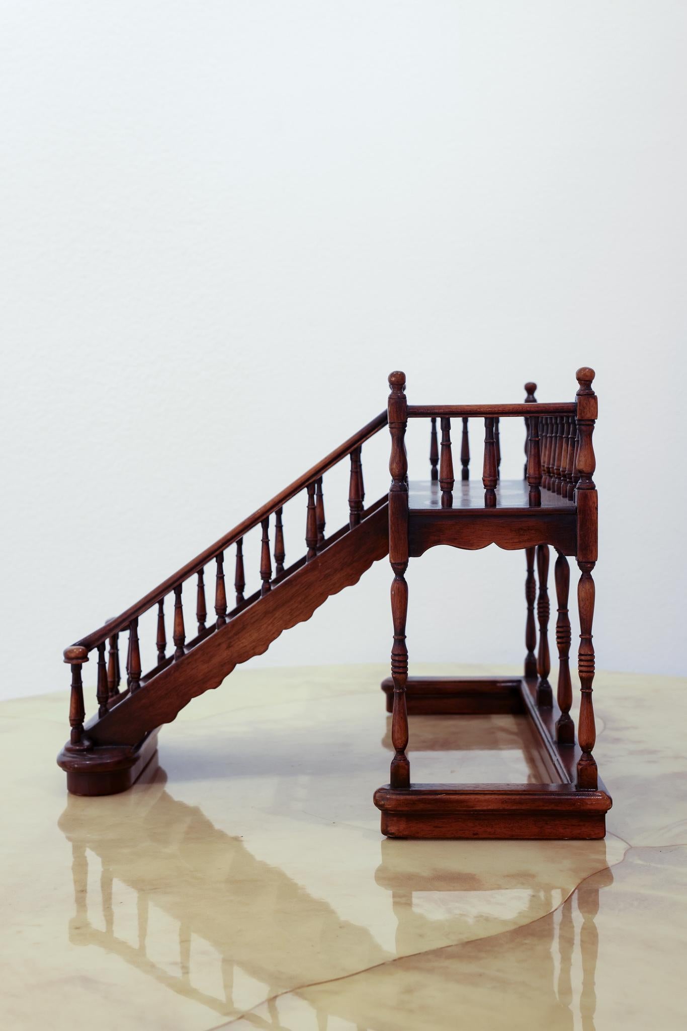 Early 20th Century Walnut Architectural French Staircase Model 4