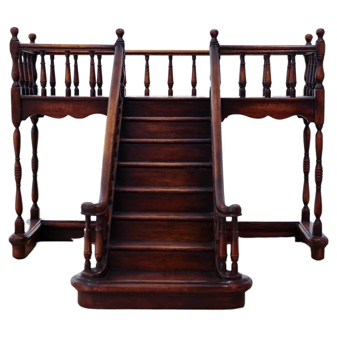 Early 20th Century Walnut Architectural French Staircase Model