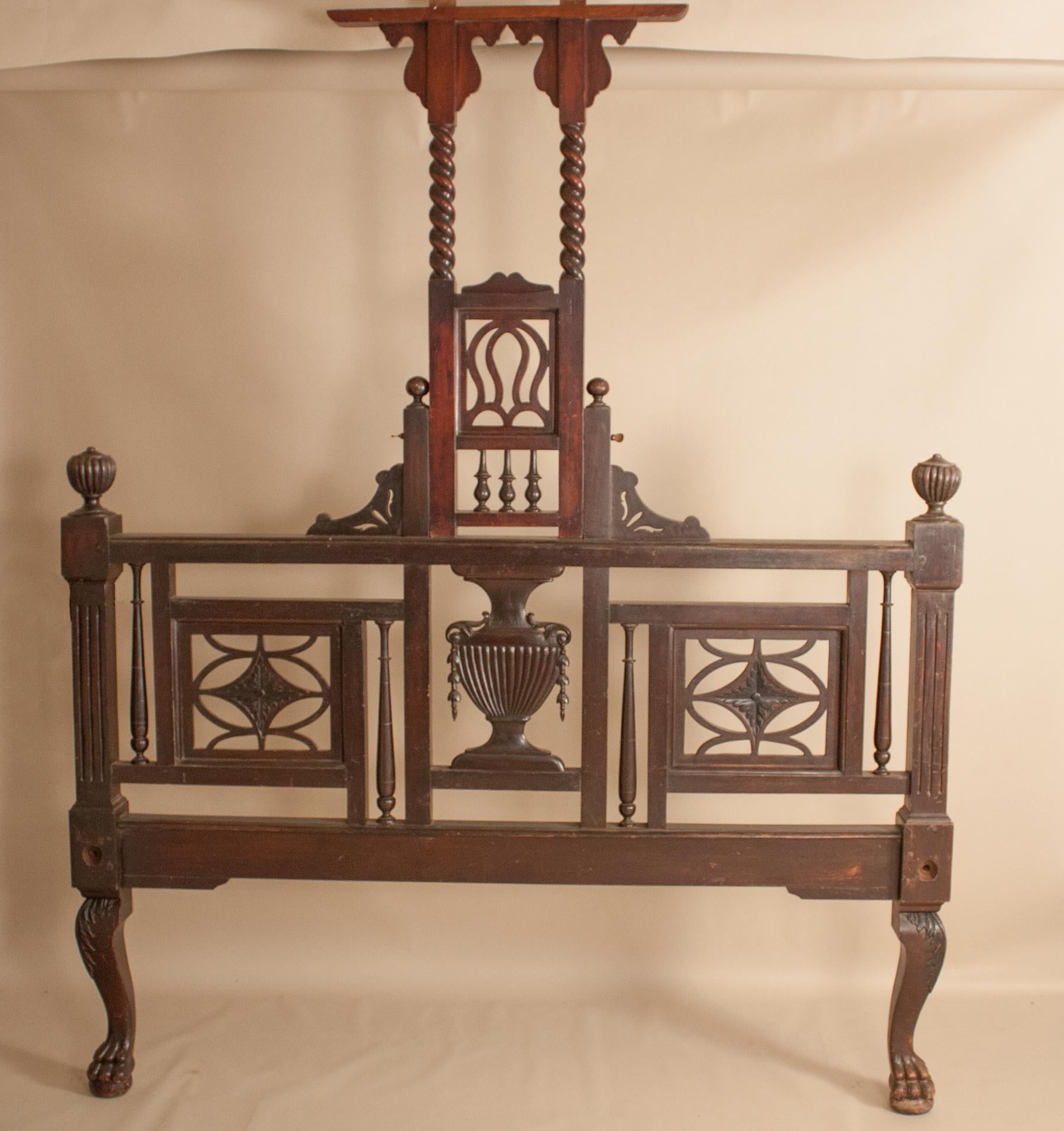 Early 20th Century Mahogany Canopy or Tester Bed from British India 7