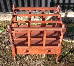 Early 20th Century Mahogany Canterbury / Magazine Rack Made by Howard and Sons