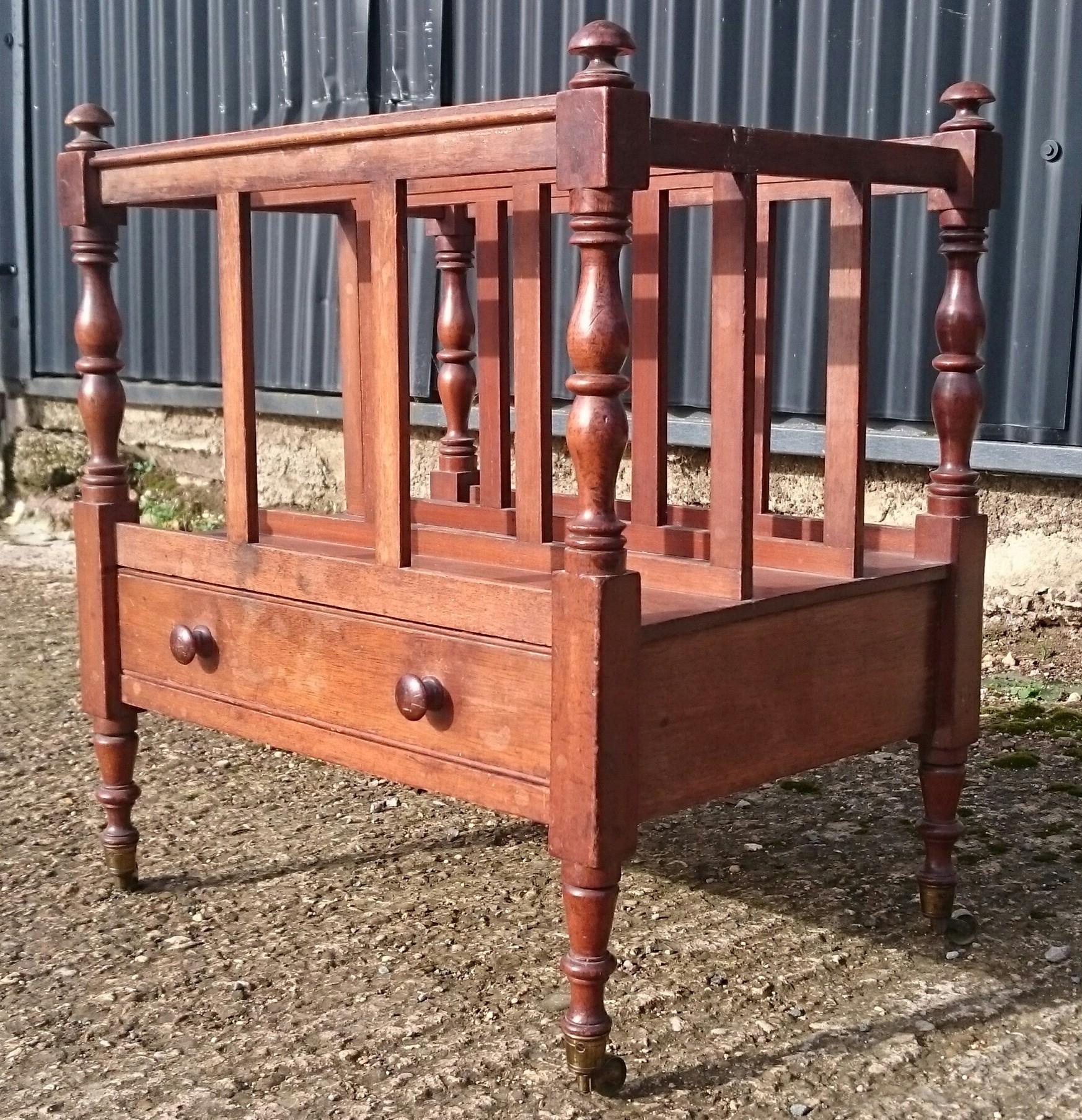 Edwardian Early 20th Century Mahogany Canterbury / Magazine Rack Made by Howard and Sons For Sale