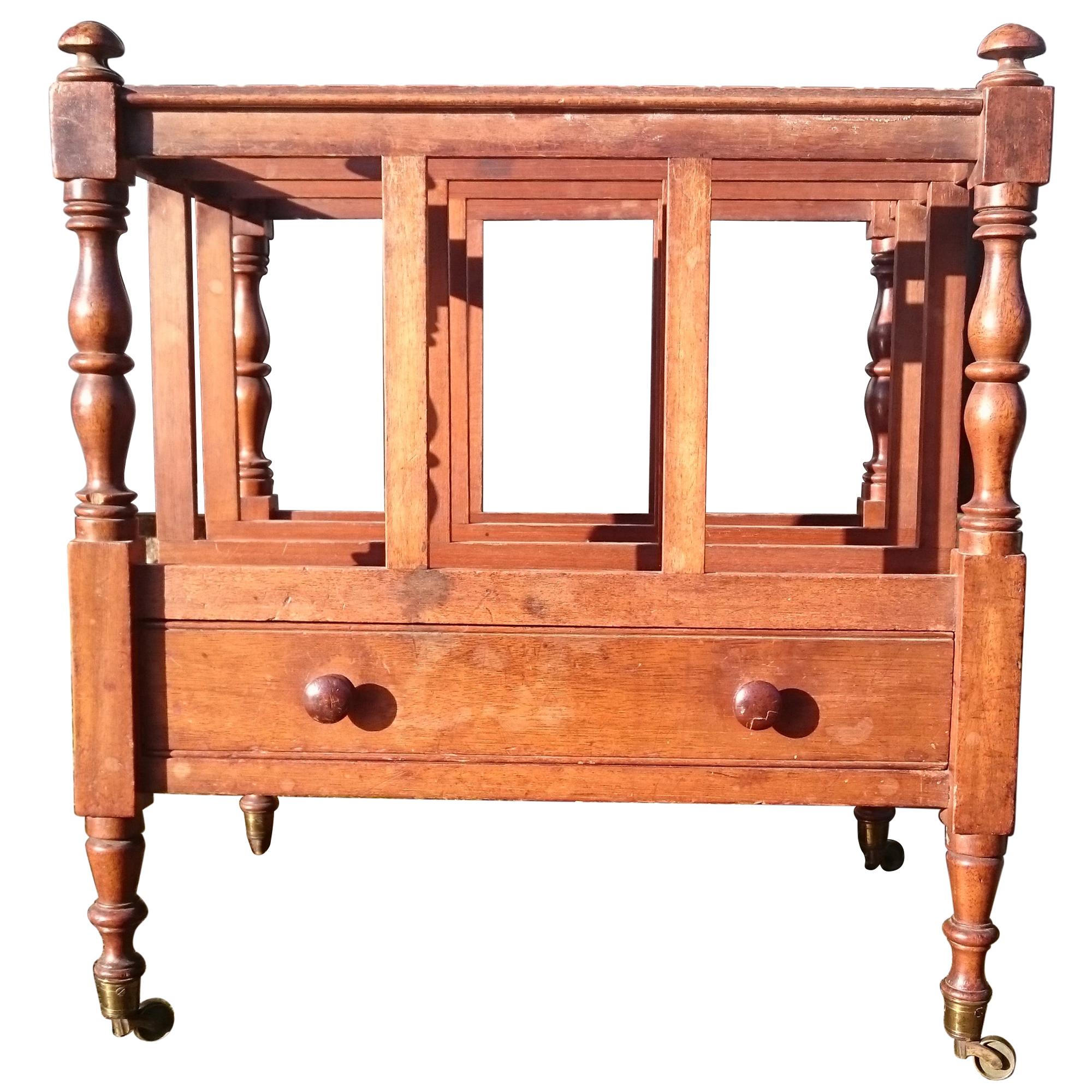 Early 20th Century Mahogany Canterbury / Magazine Rack Made by Howard and Sons For Sale