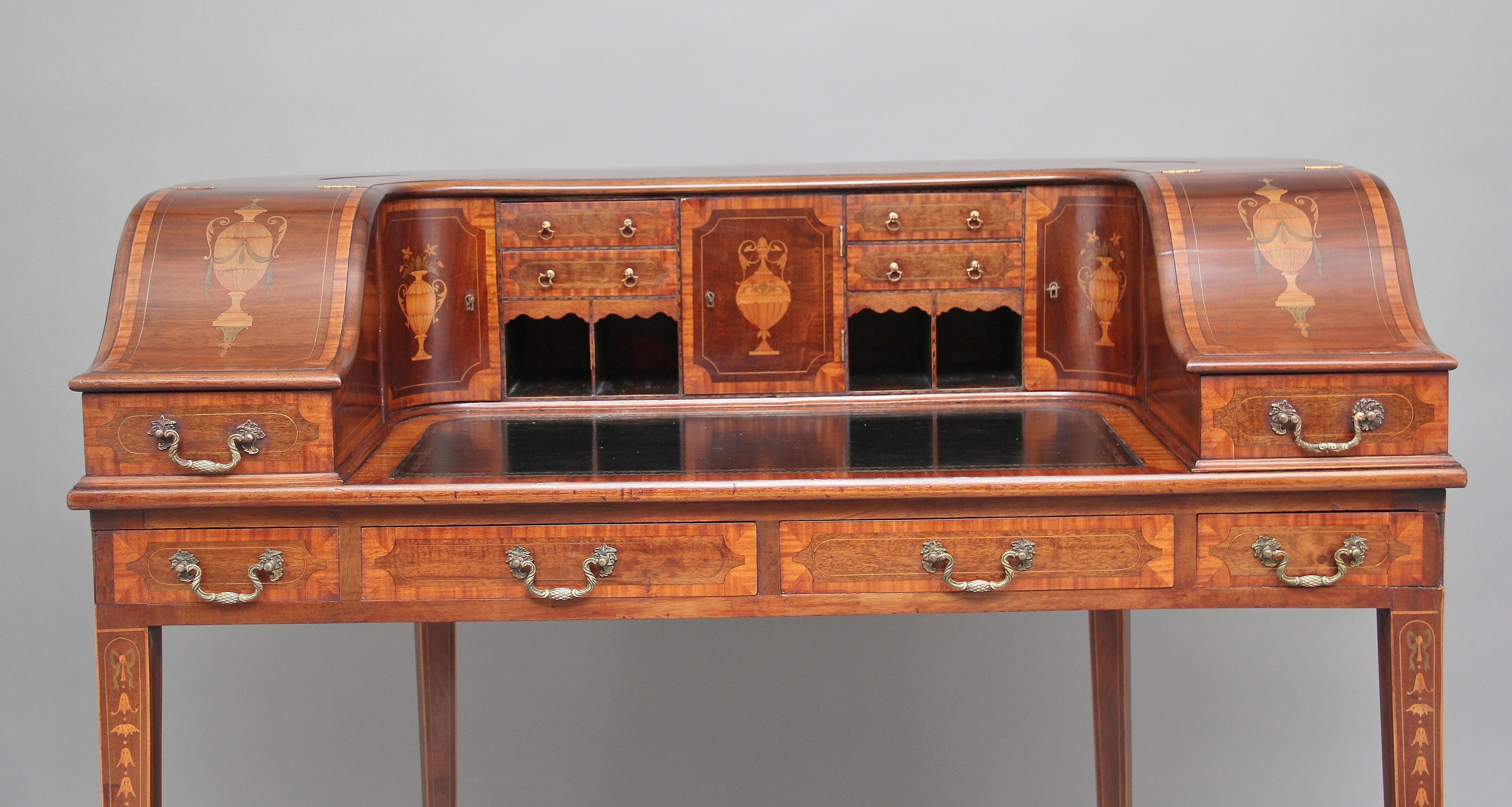 Early 20th Century Mahogany Carlton House Desk In Good Condition In Martlesham, GB