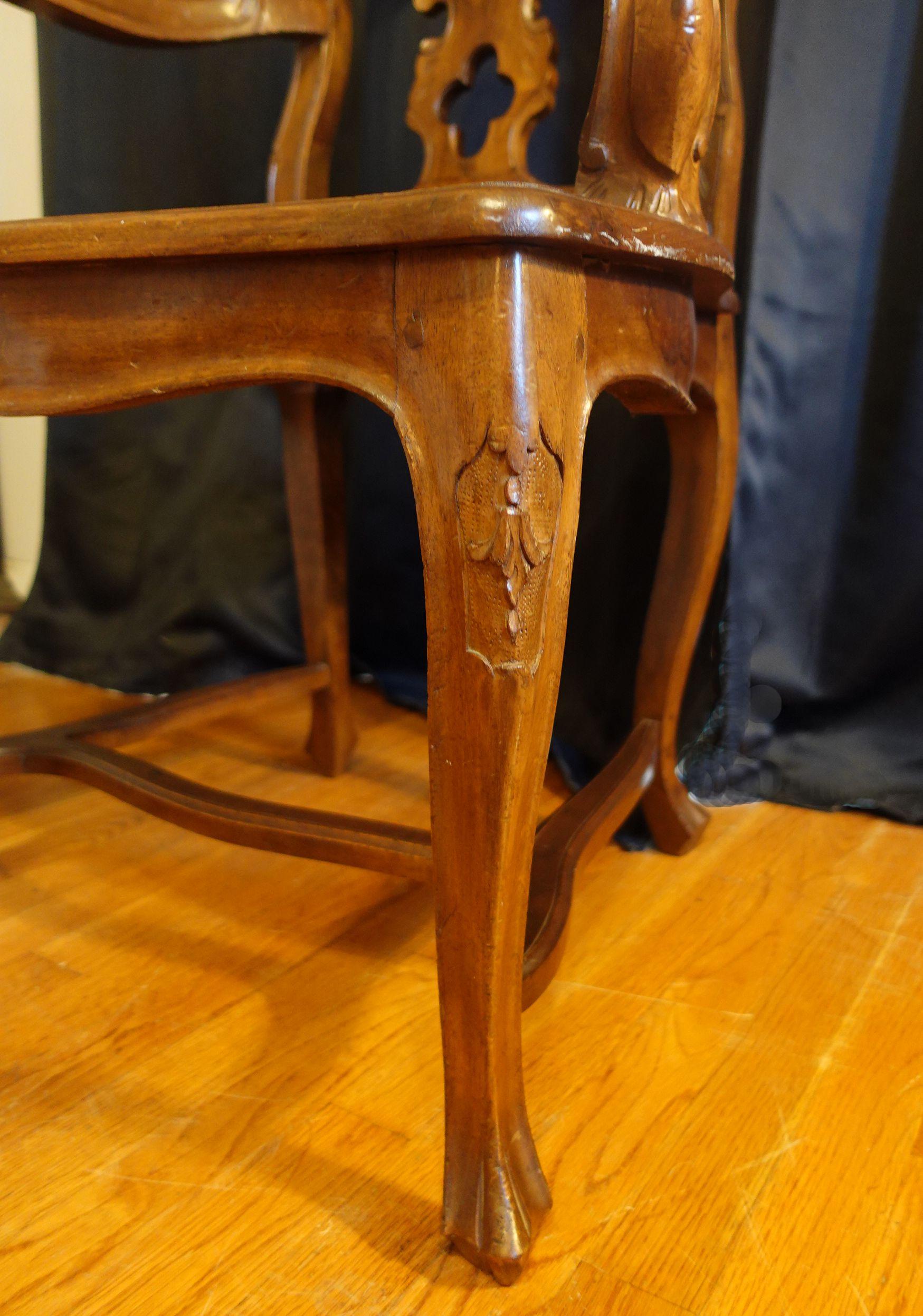 Early 20th Century Mahogany Chippendale Style Armchair with Caned Seat For Sale 1
