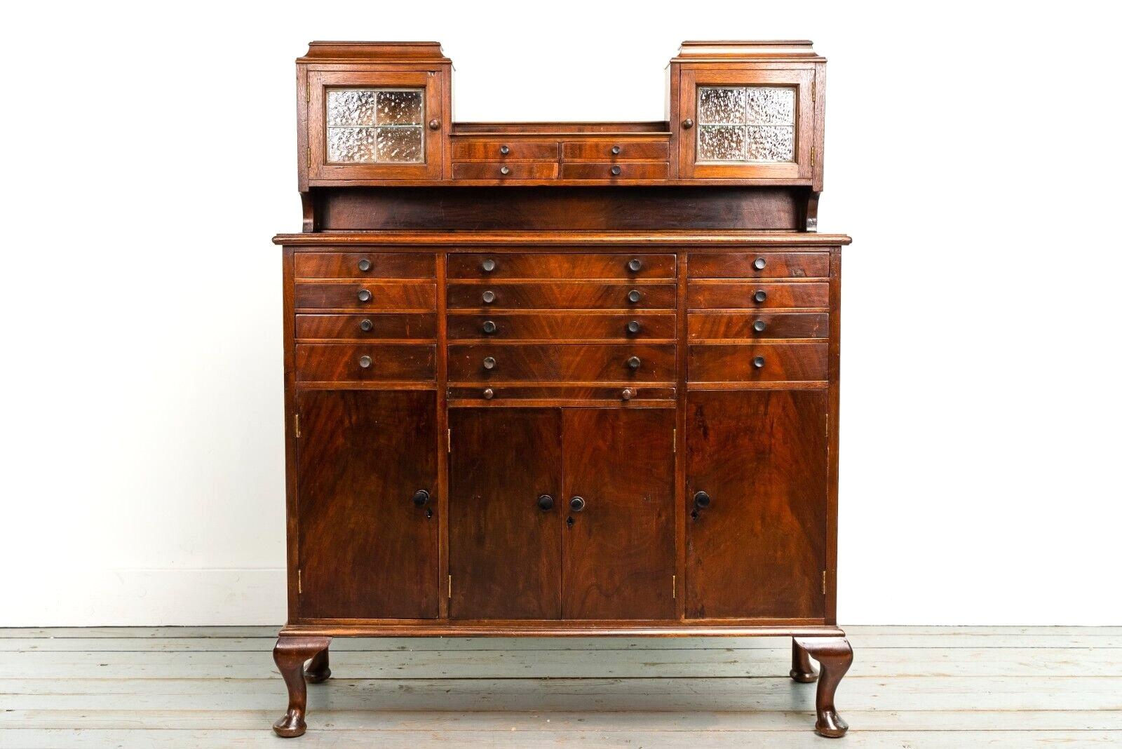 Early 20th Century Mahogany Decorative Dentist or Collectors Cabinet For Sale