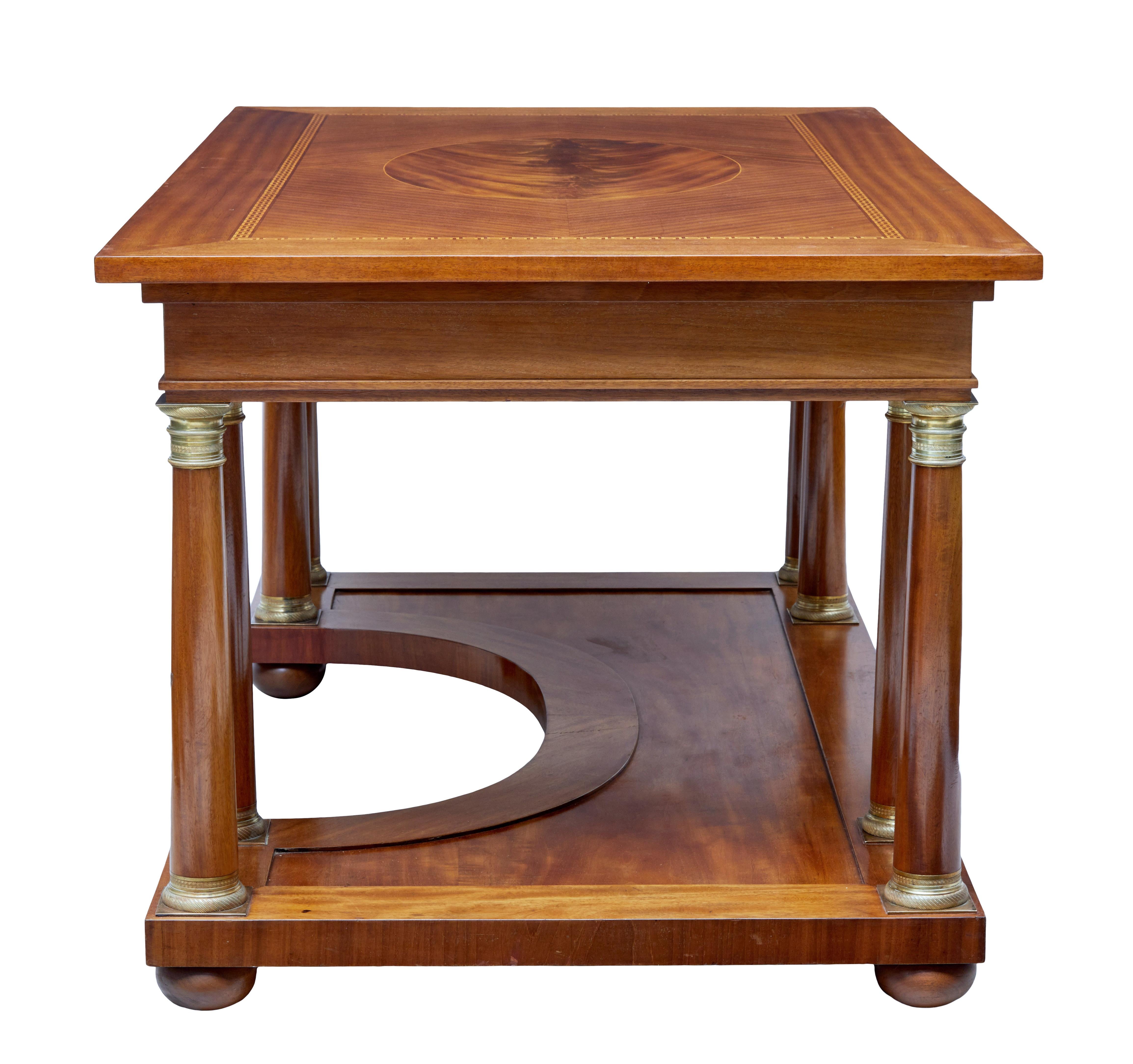 Early 20th century mahogany desk by C E Jonsson of Stockholm In Good Condition In Debenham, Suffolk