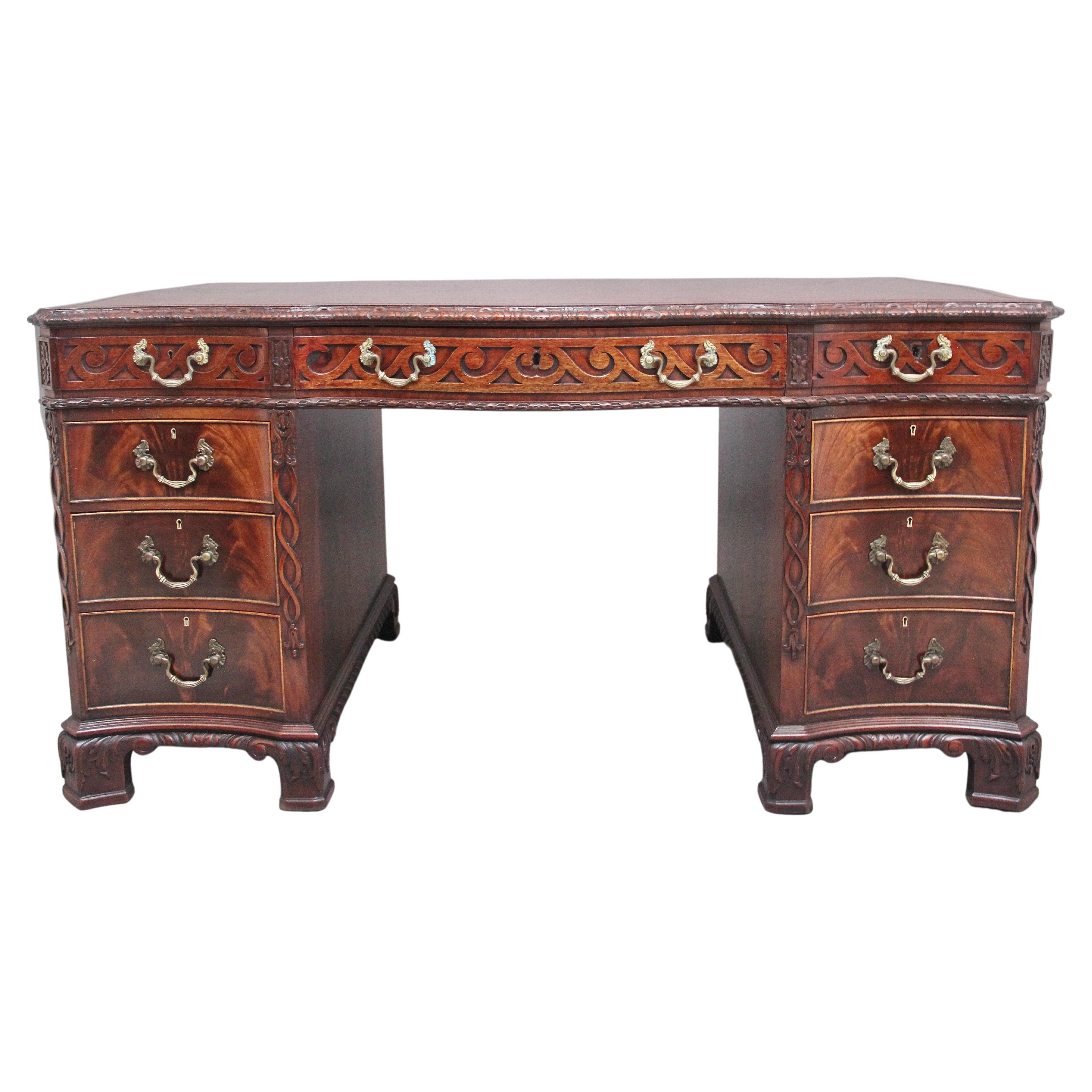 Early 20th Century Mahogany Desk in the Chippendale Style
