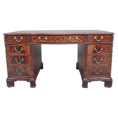Antique Early 20th Century Mahogany Desk in the Chippendale Style