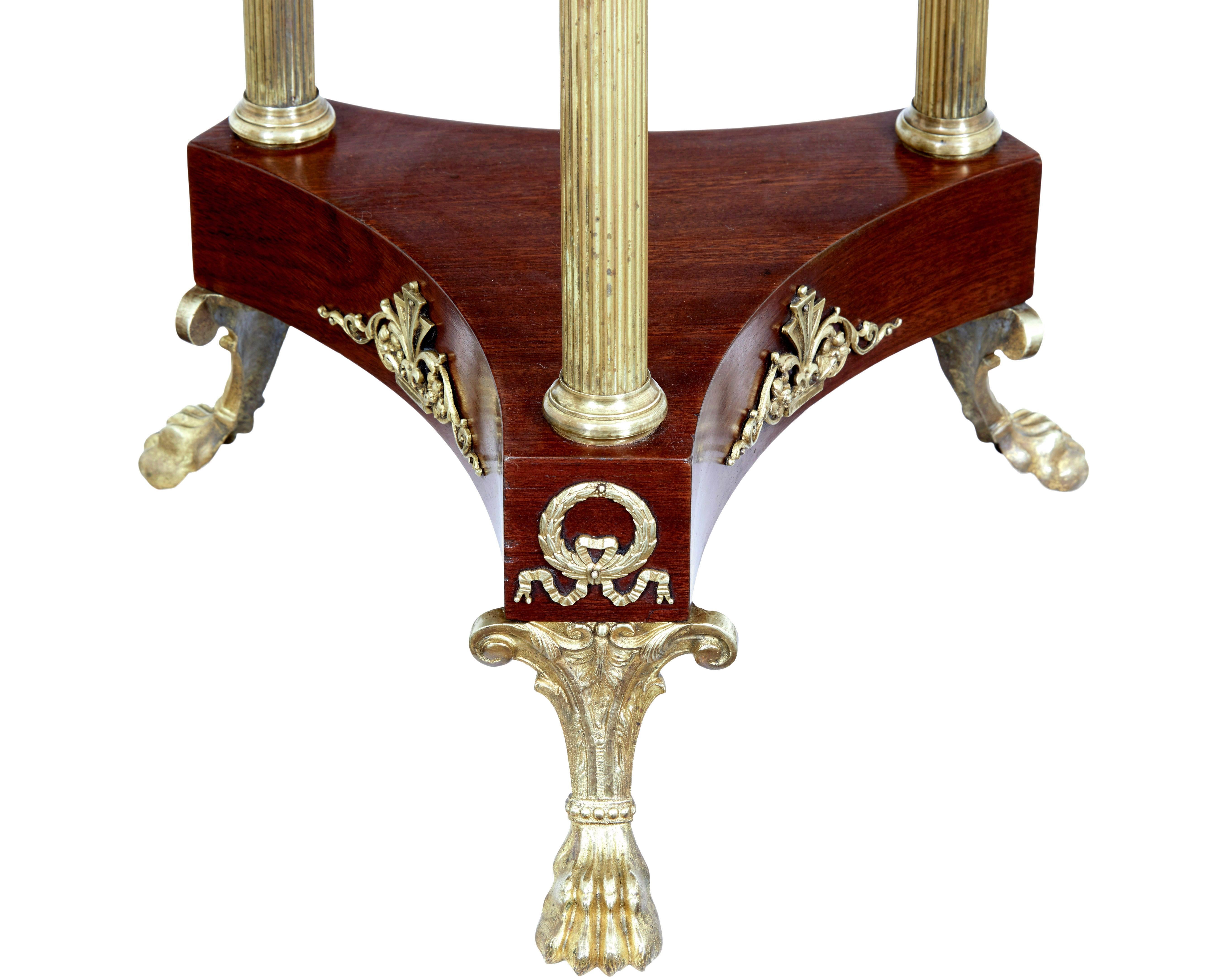 Beistelltisch aus Mahagoni, Empire Revival, frühes 20. Jahrhundert (Goldbronze) im Angebot