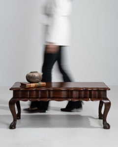 Early 20th Century Mahogany English Coffee Table In Original Patina
